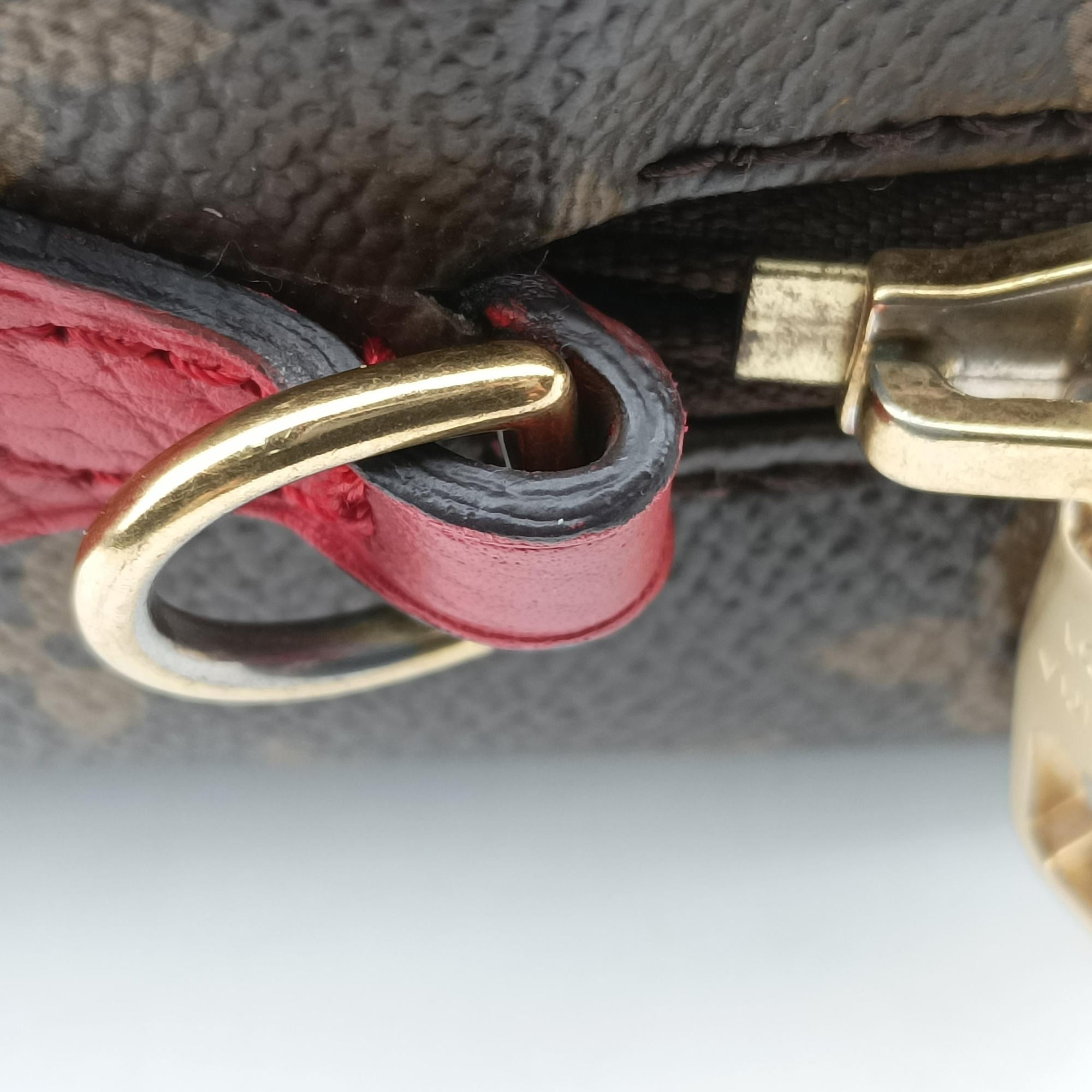 Pre-owned Louis Vuitton RETIRO PM brown×CERISE Monogram Canvas×calf leather M40546 shoulderbag | stylenewstar
