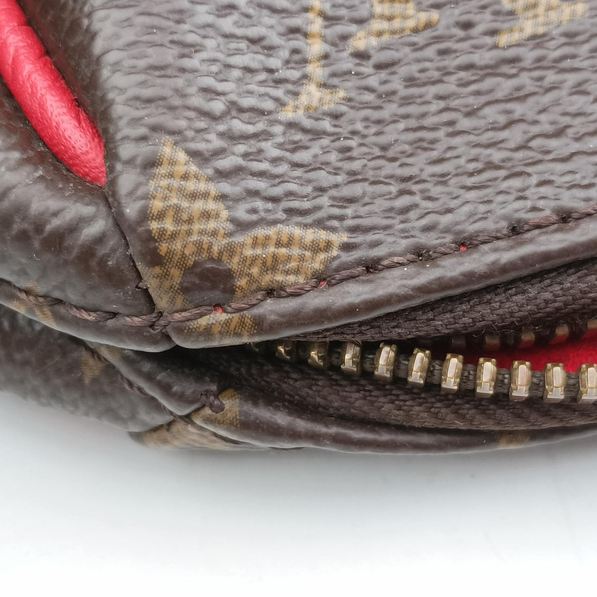 Pre-owned Louis Vuitton RETIRO PM brown×CERISE Monogram Canvas×calf leather M40546 shoulderbag | stylenewstar