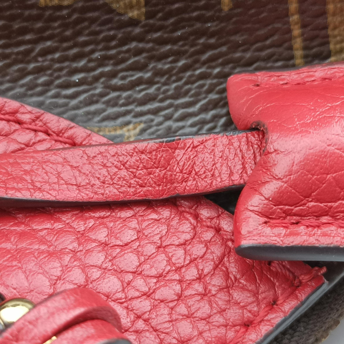 Pre-owned Louis Vuitton RETIRO PM brown×CERISE Monogram Canvas×calf leather M40546 shoulderbag | stylenewstar