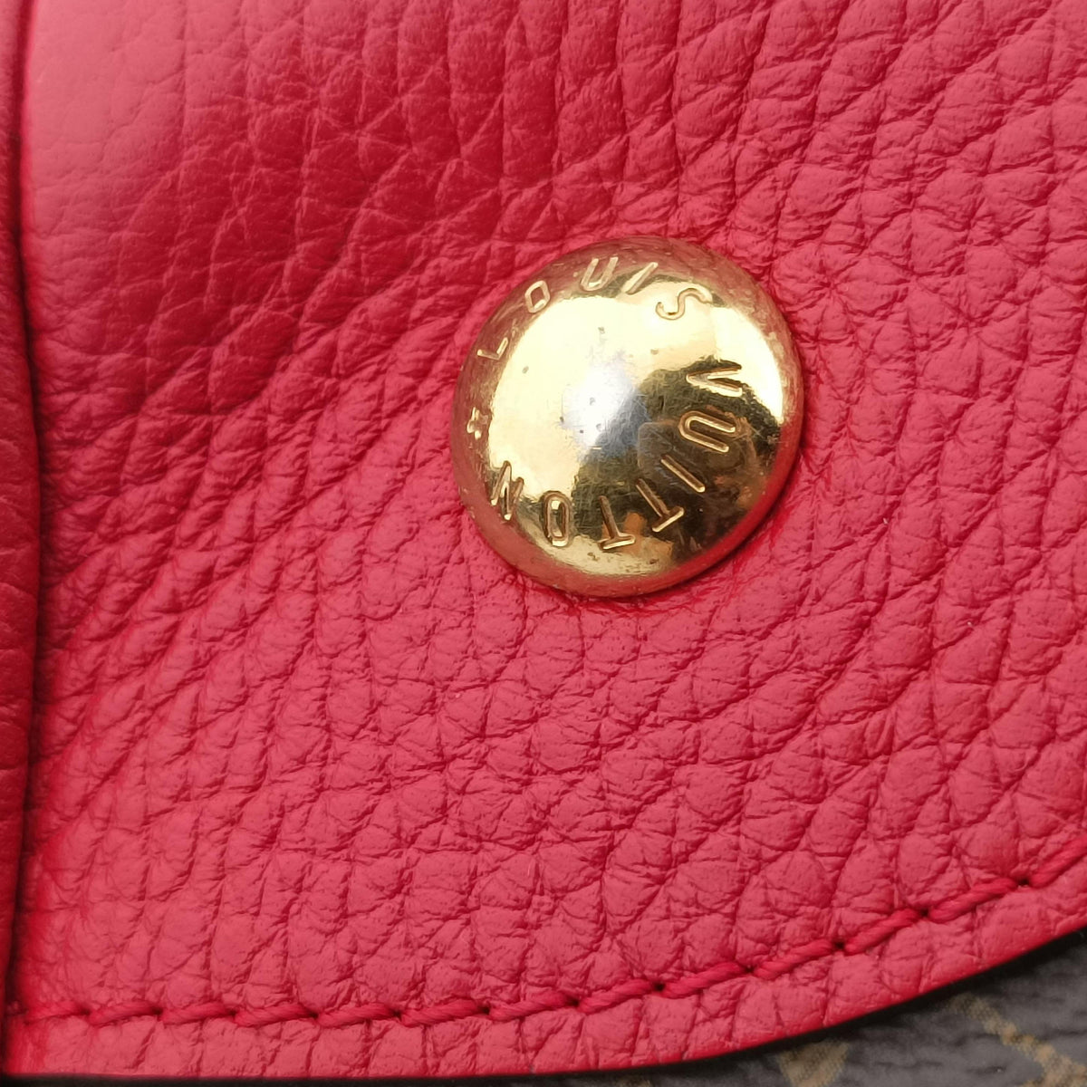 Pre-owned Louis Vuitton RETIRO PM brown×CERISE Monogram Canvas×calf leather M40546 shoulderbag | stylenewstar