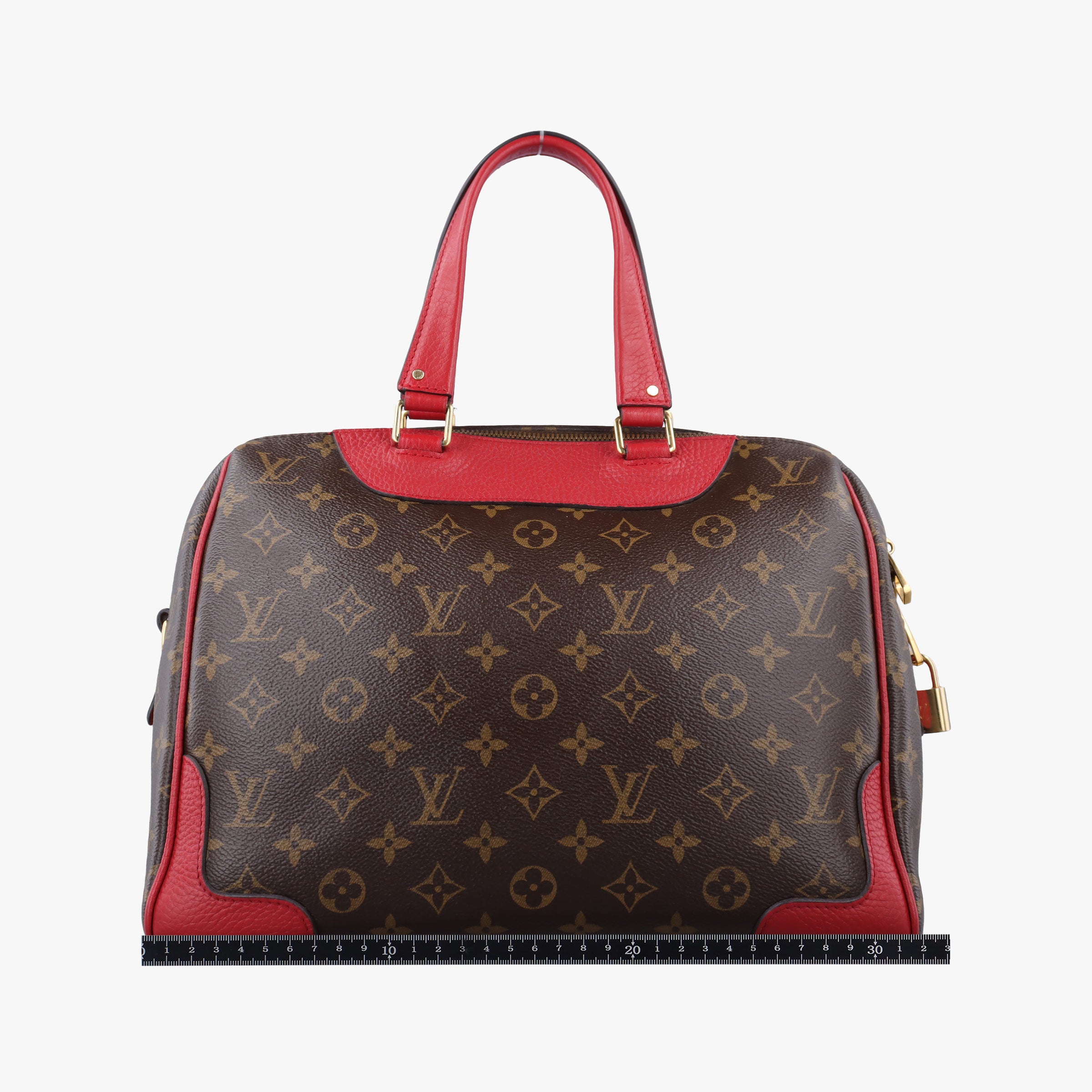 Pre-owned Louis Vuitton RETIRO PM brown×CERISE Monogram Canvas×calf leather M40546 shoulderbag | stylenewstar