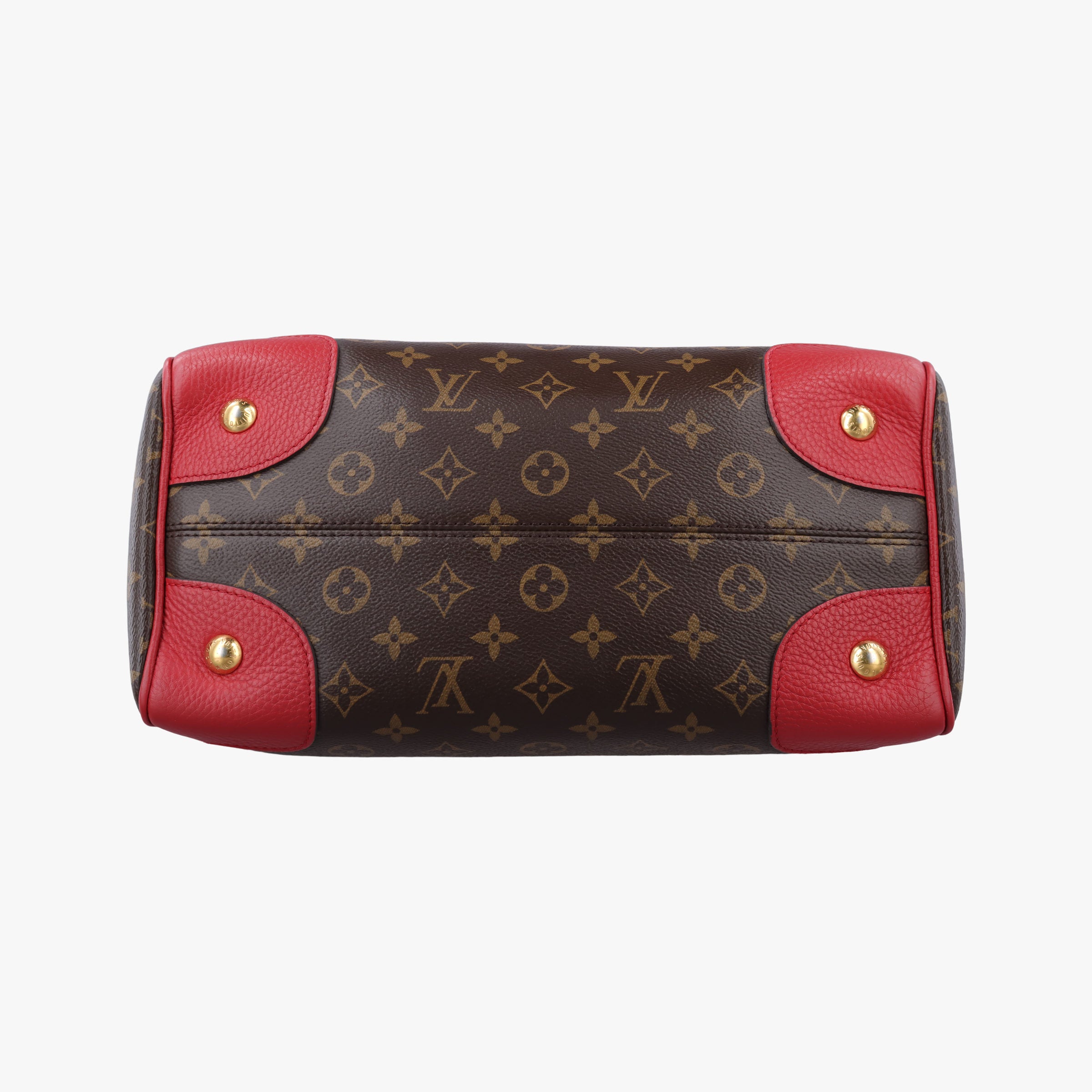 Pre-owned Louis Vuitton RETIRO PM brown×CERISE Monogram Canvas×calf leather M40546 shoulderbag | stylenewstar