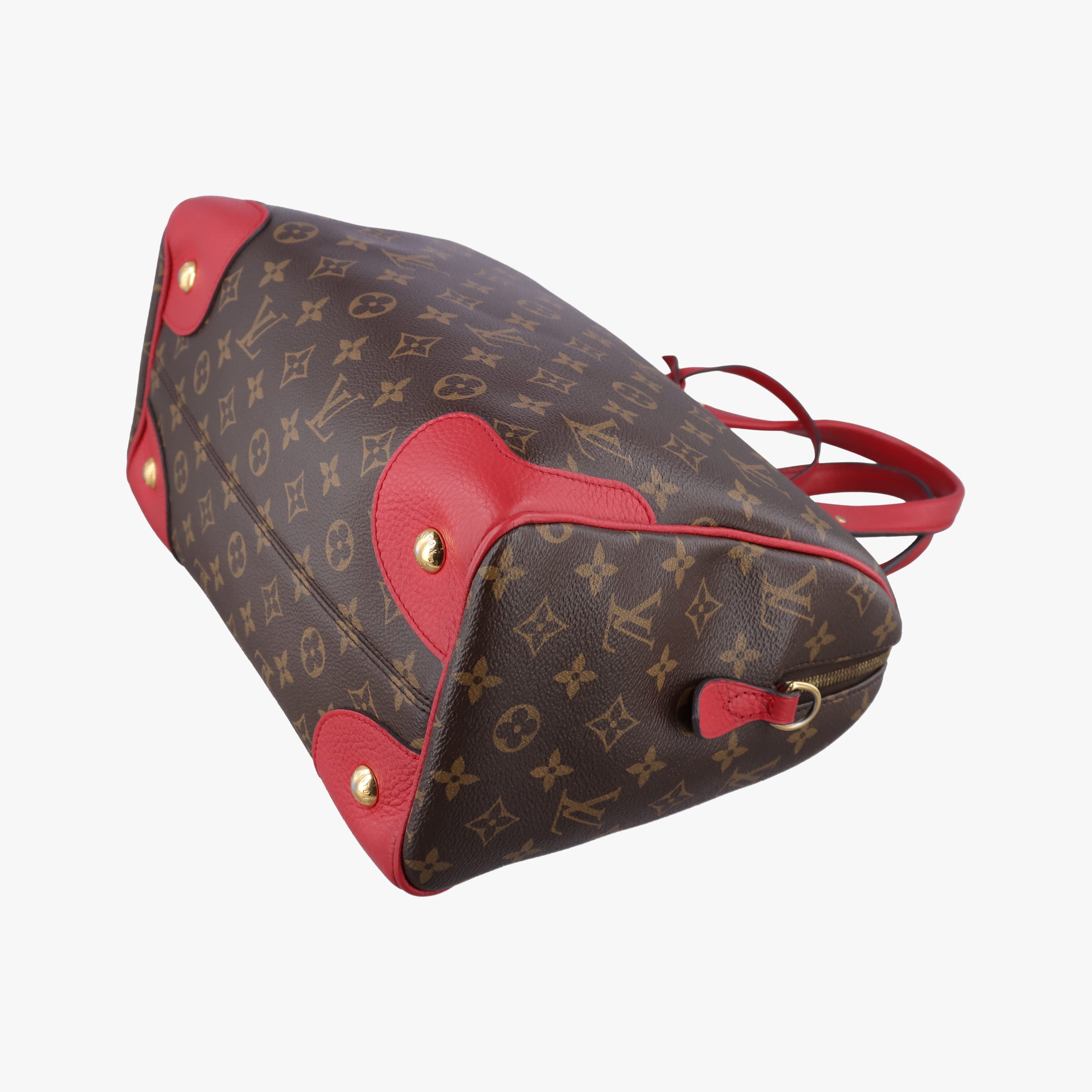 Pre-owned Louis Vuitton RETIRO PM brown×CERISE Monogram Canvas×calf leather M40546 shoulderbag | stylenewstar