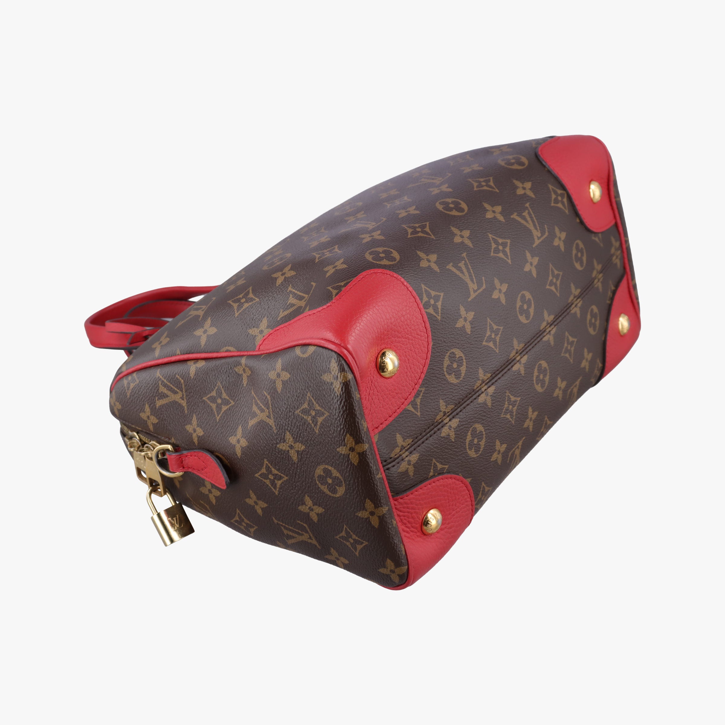 Pre-owned Louis Vuitton RETIRO PM brown×CERISE Monogram Canvas×calf leather M40546 shoulderbag | stylenewstar