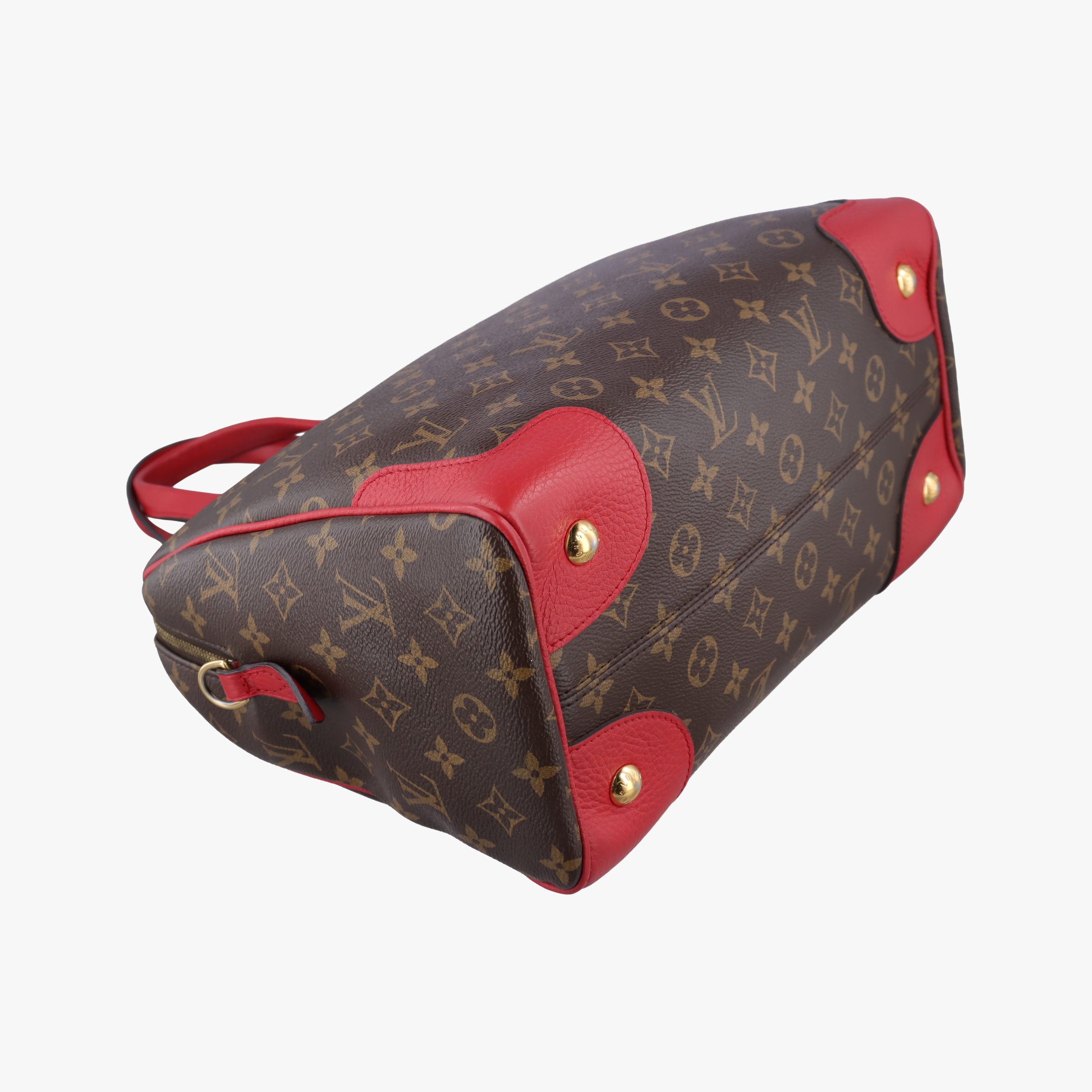 Pre-owned Louis Vuitton RETIRO PM brown×CERISE Monogram Canvas×calf leather M40546 shoulderbag | stylenewstar