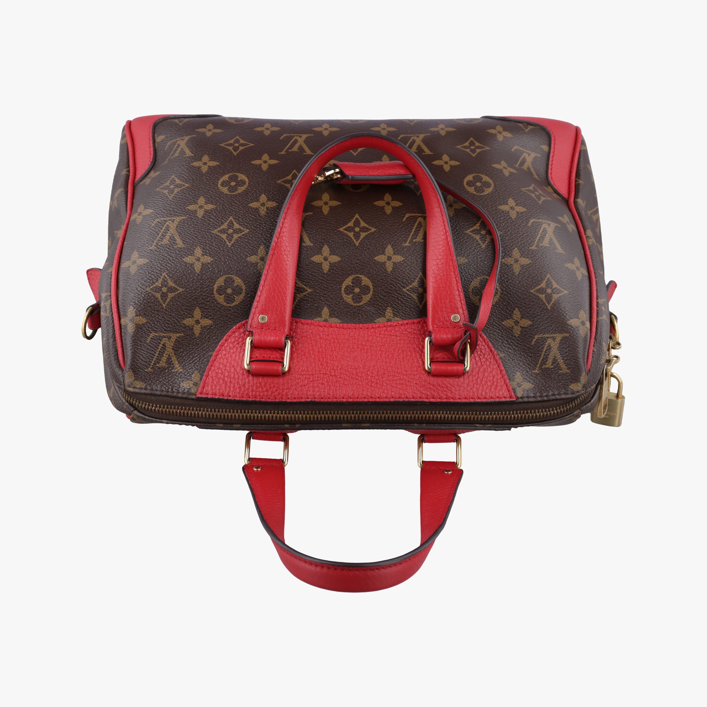 Pre-owned Louis Vuitton RETIRO PM brown×CERISE Monogram Canvas×calf leather M40546 shoulderbag | stylenewstar
