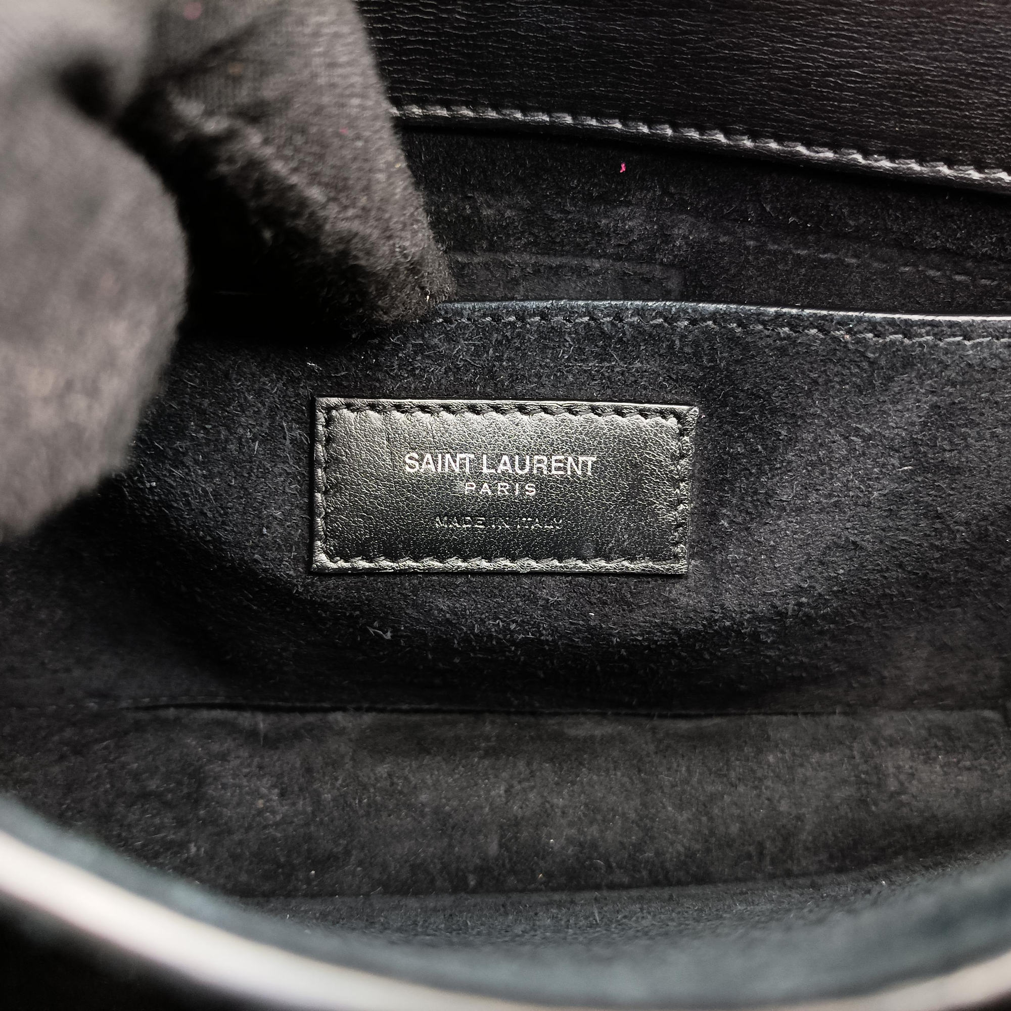 Pre-owned Yves Saint Laurent SUNSET Black Leather 442906 shoulderbag | stylenewstar