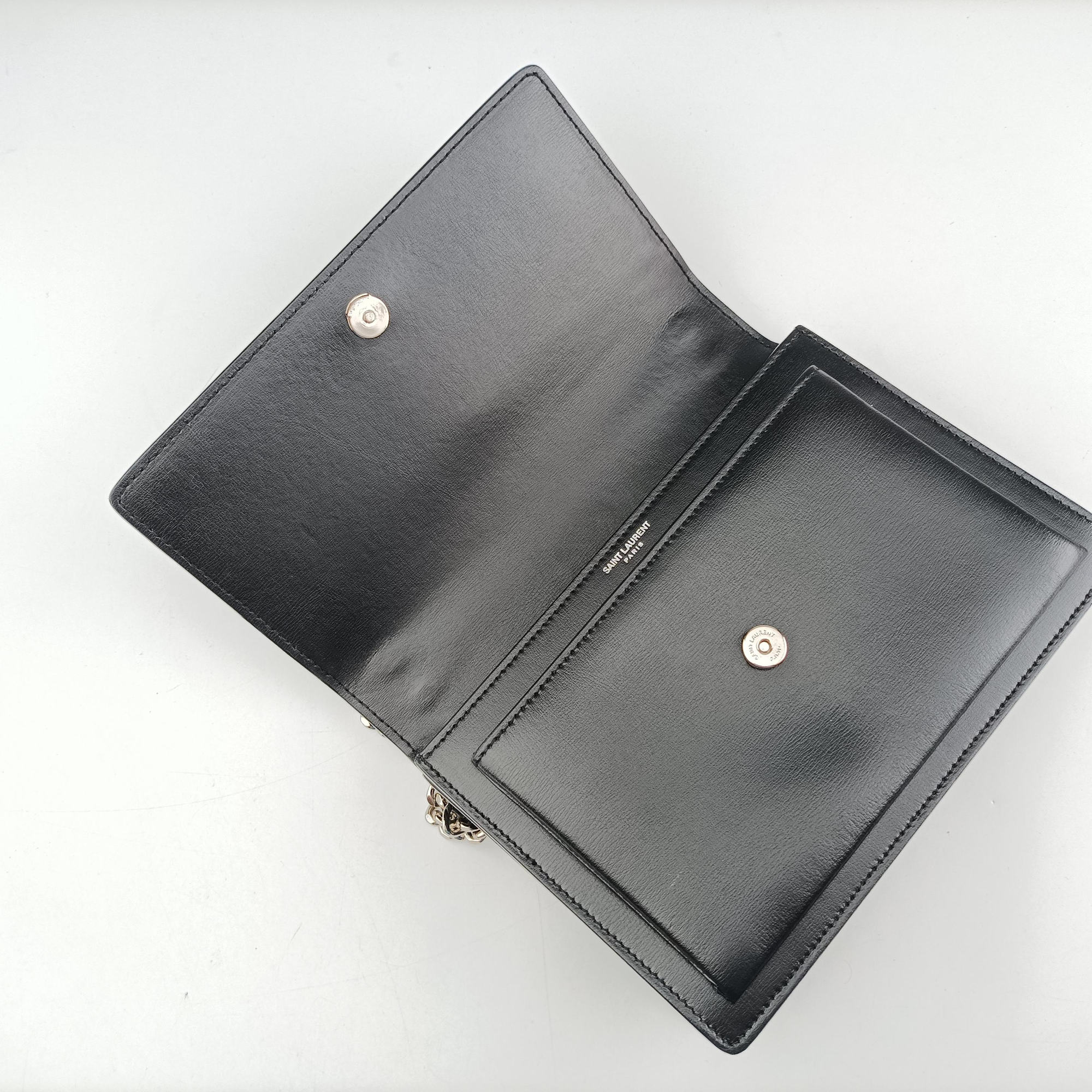 Pre-owned Yves Saint Laurent SUNSET Black Leather 442906 shoulderbag | stylenewstar