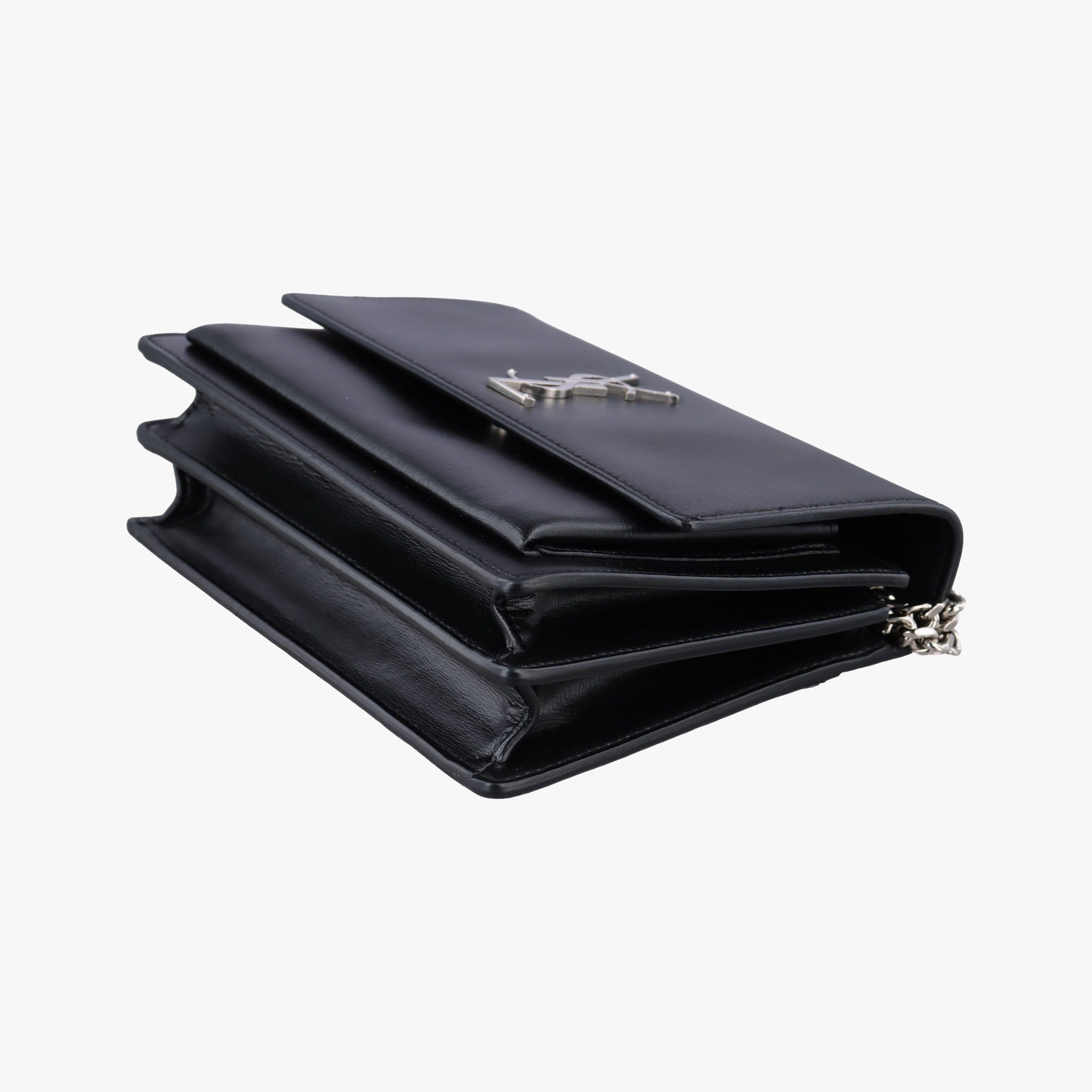 Pre-owned Yves Saint Laurent SUNSET Black Leather 442906 shoulderbag | stylenewstar