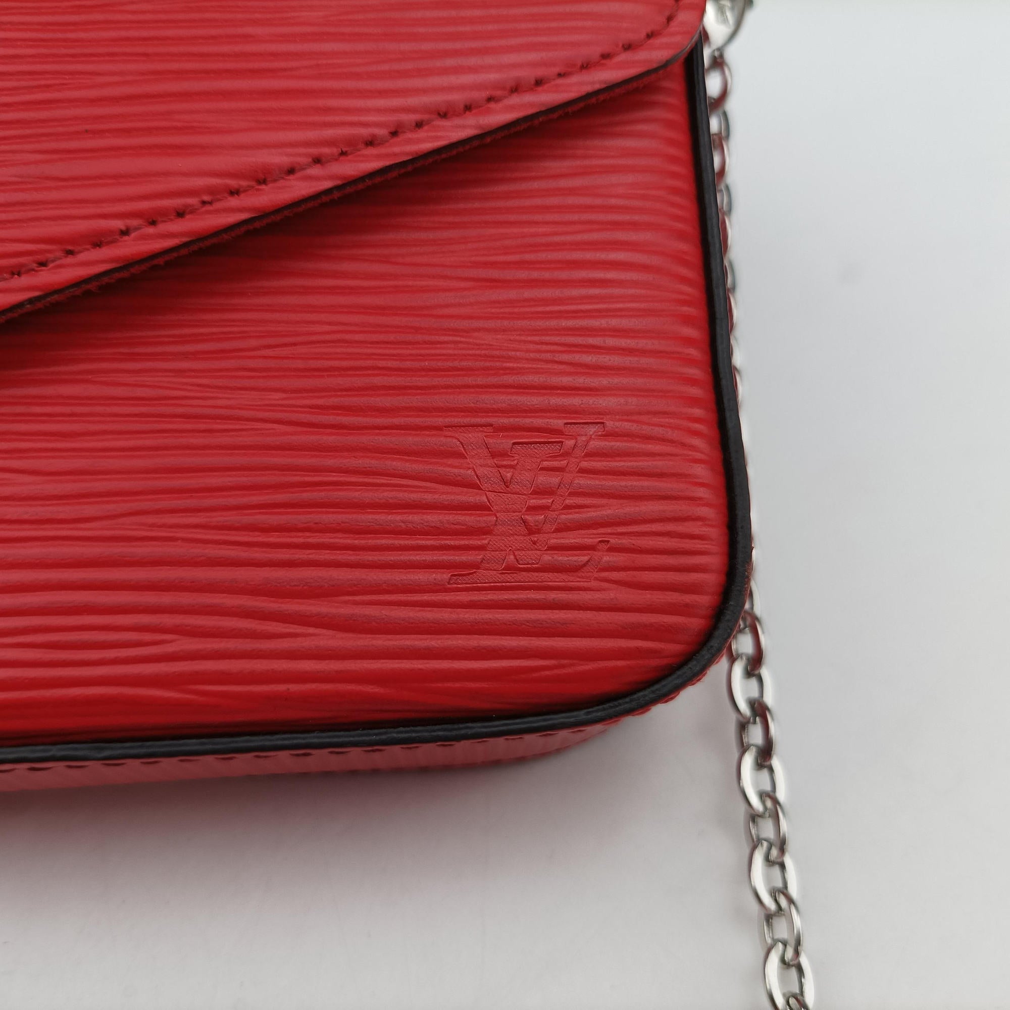 Pre-owned Louis Vuitton Pochette Felice COQUELICOT Epi M41559 shoulderbag | stylenewstar