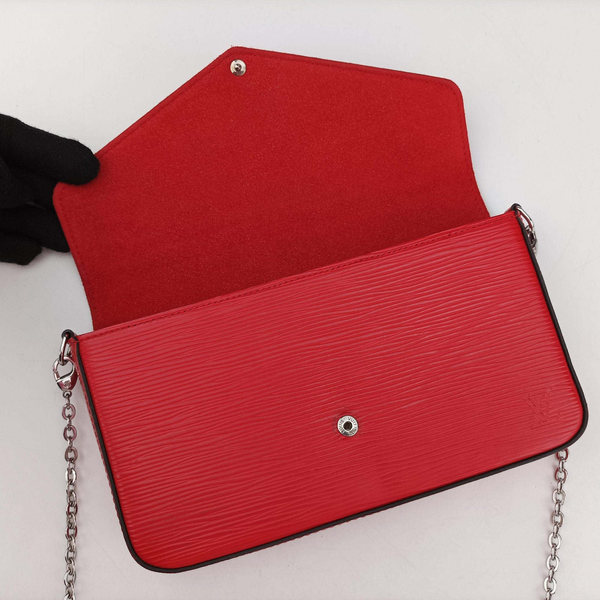 Pre-owned Louis Vuitton Pochette Felice COQUELICOT Epi M41559 shoulderbag | stylenewstar