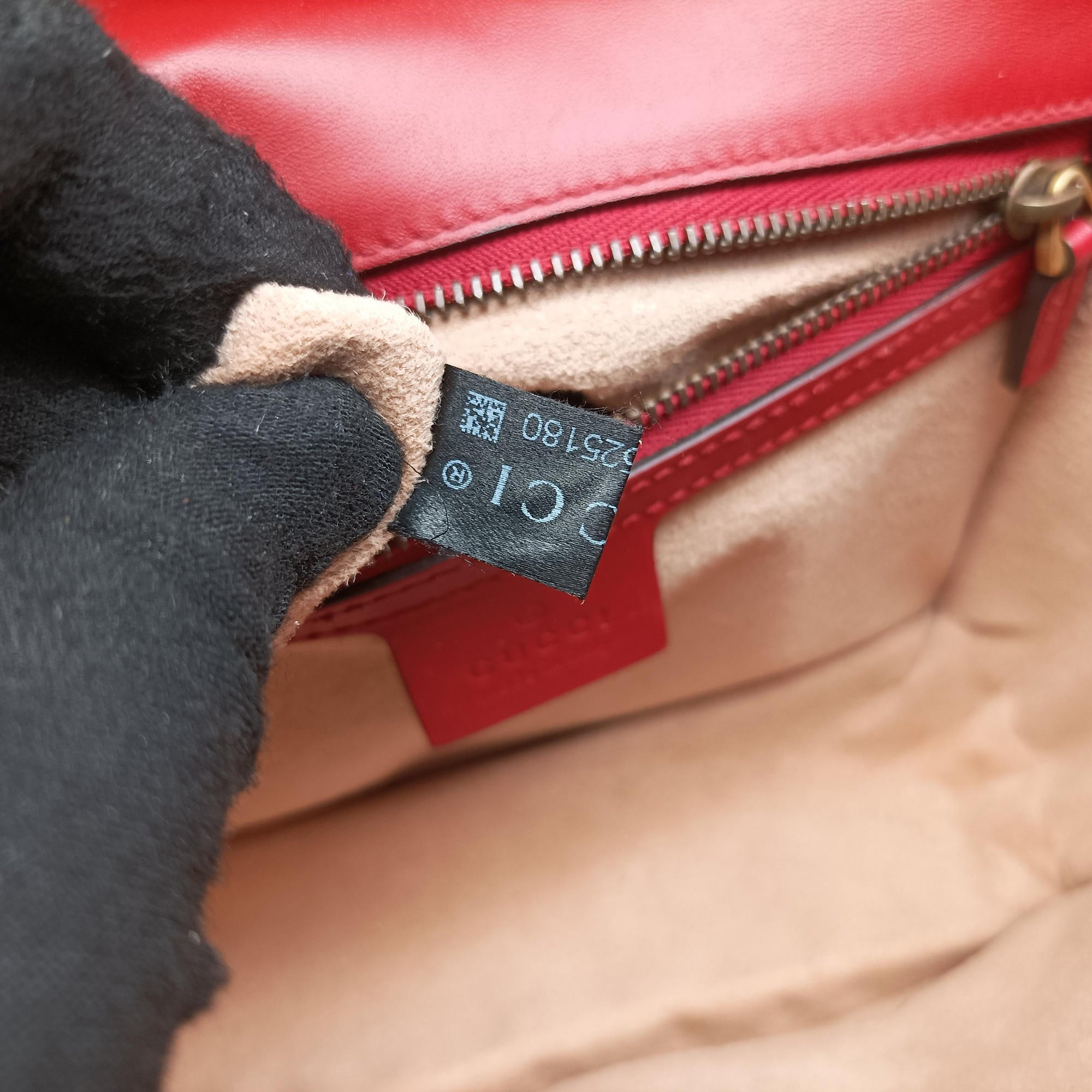 Pre-owned Gucci Queen Margaret Ivory×Red×Navy Leather 476542 shoulderbag | stylenewstar