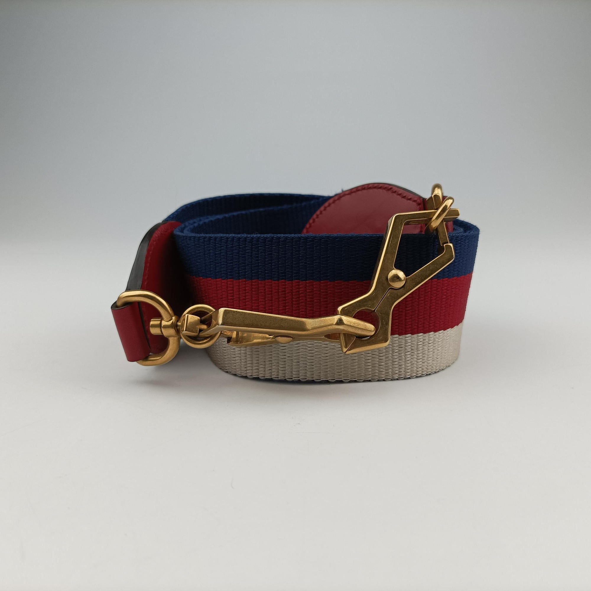 Pre-owned Gucci Queen Margaret Ivory×Red×Navy Leather 476542 shoulderbag | stylenewstar