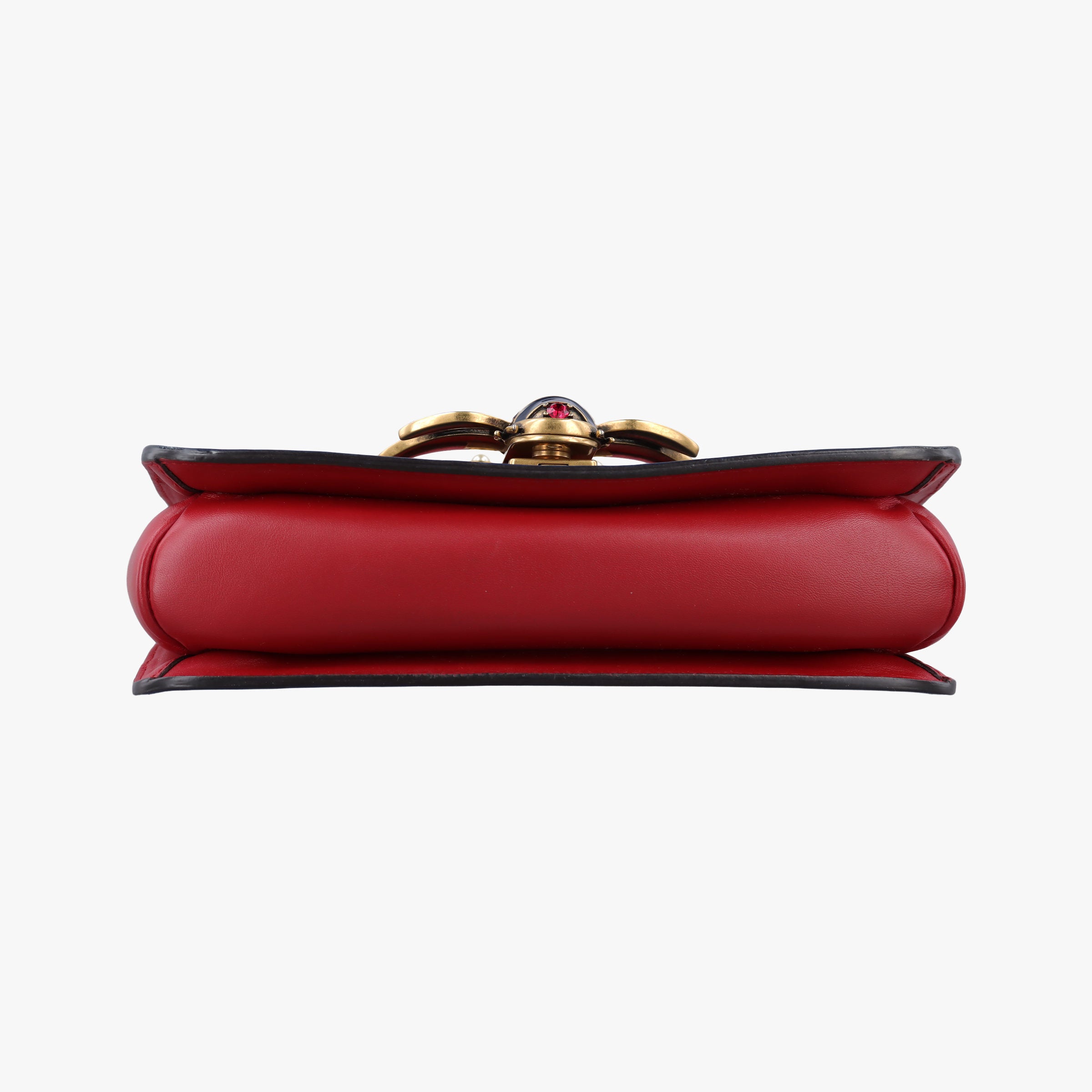 Pre-owned Gucci Queen Margaret Ivory×Red×Navy Leather 476542 shoulderbag | stylenewstar