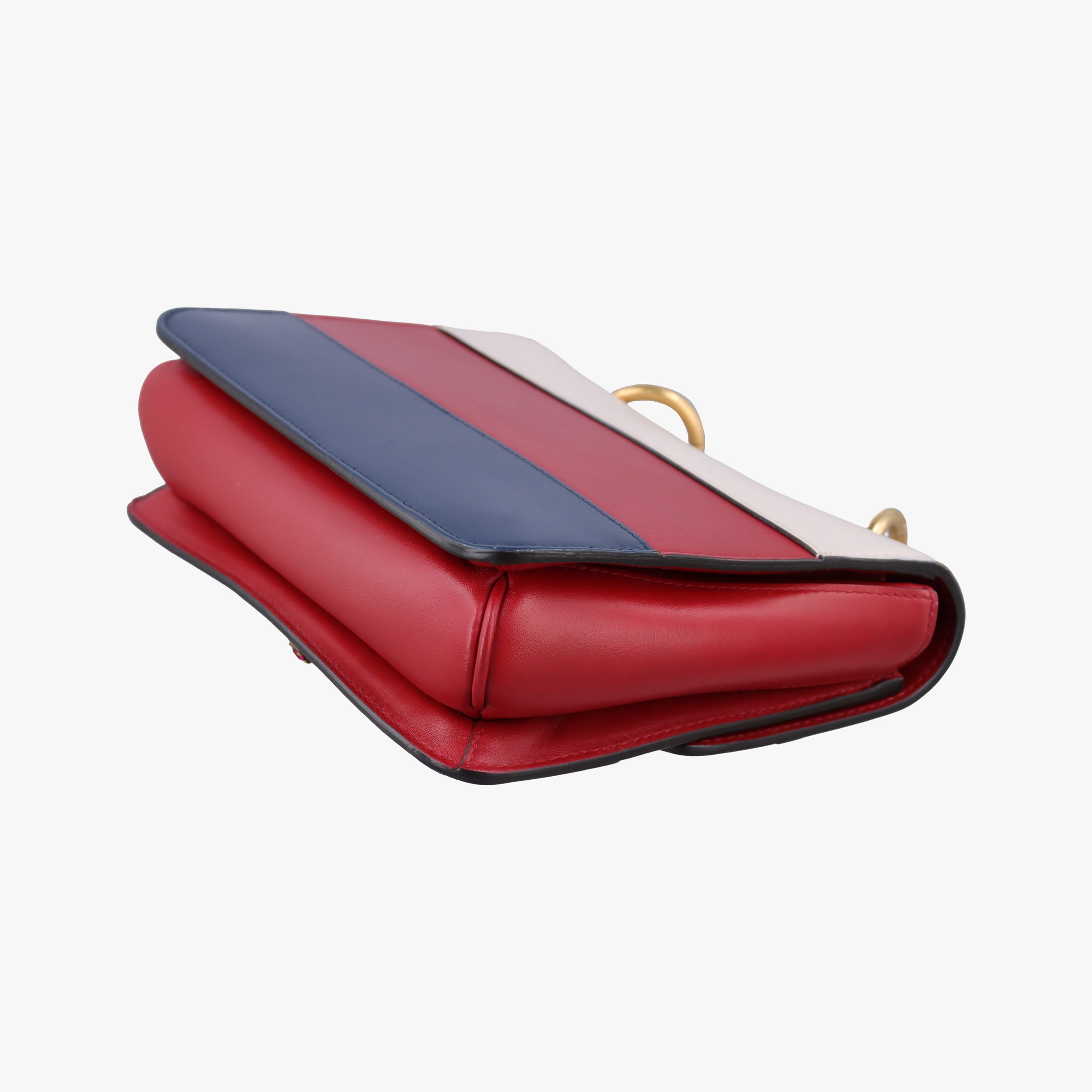 Pre-owned Gucci Queen Margaret Ivory×Red×Navy Leather 476542 shoulderbag | stylenewstar