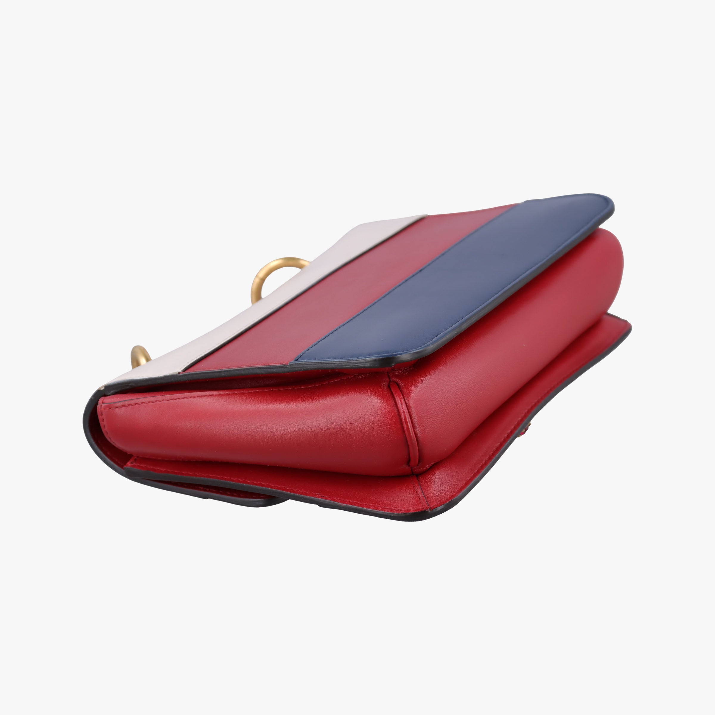 Pre-owned Gucci Queen Margaret Ivory×Red×Navy Leather 476542 shoulderbag | stylenewstar