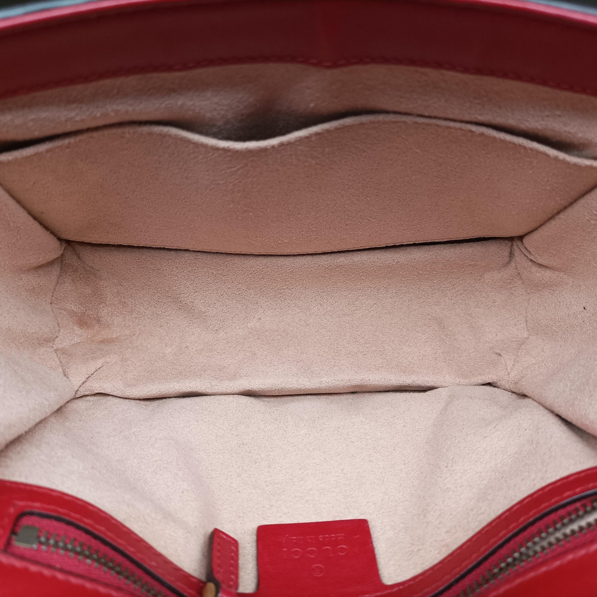 Pre-owned Gucci Queen Margaret Ivory×Red×Navy Leather 476542 shoulderbag | stylenewstar