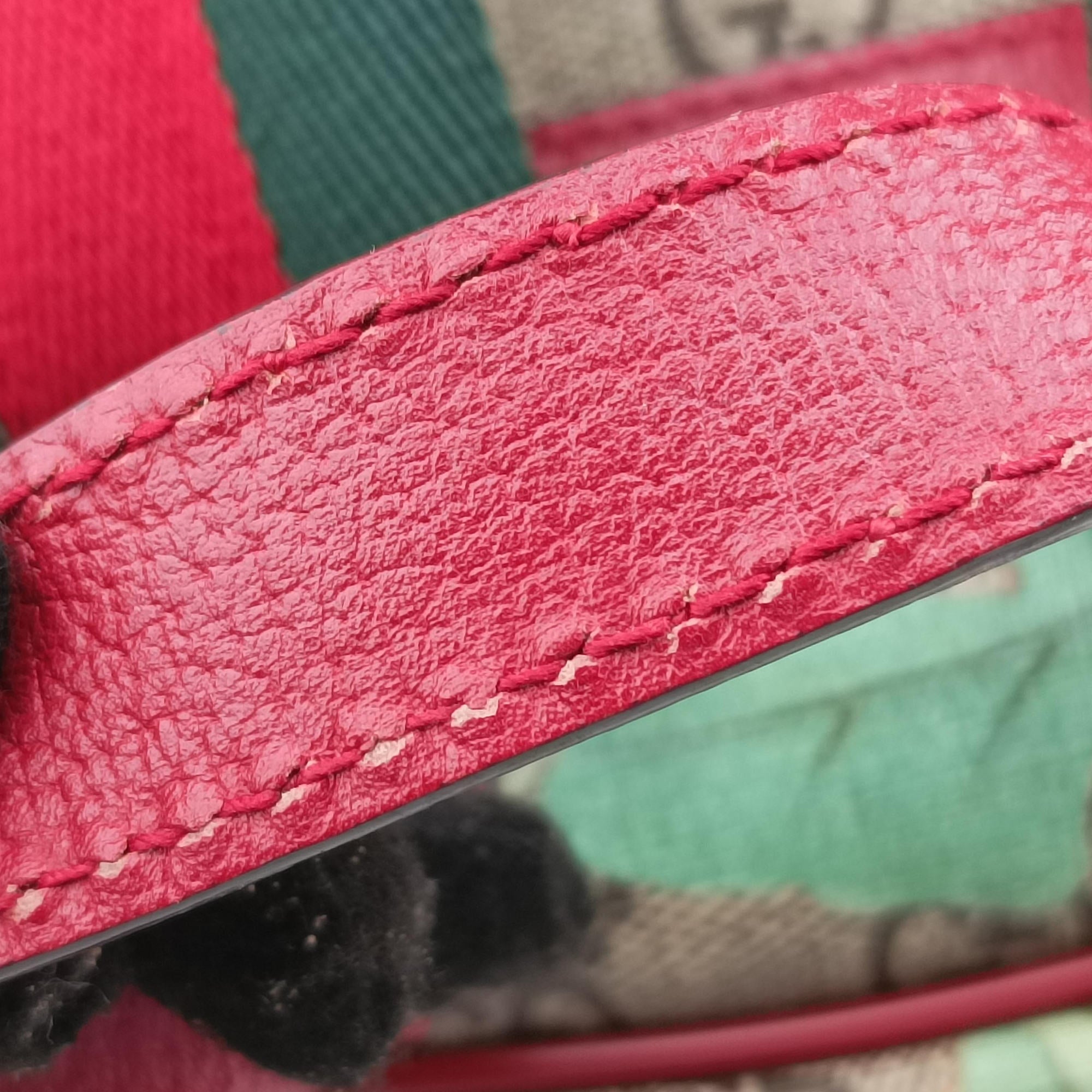 Pre-owned Gucci GG Supreme Tian Beige×Red×Multicolor PVC coated canvas×Leather 427042 backpack/rucksack | stylenewstar