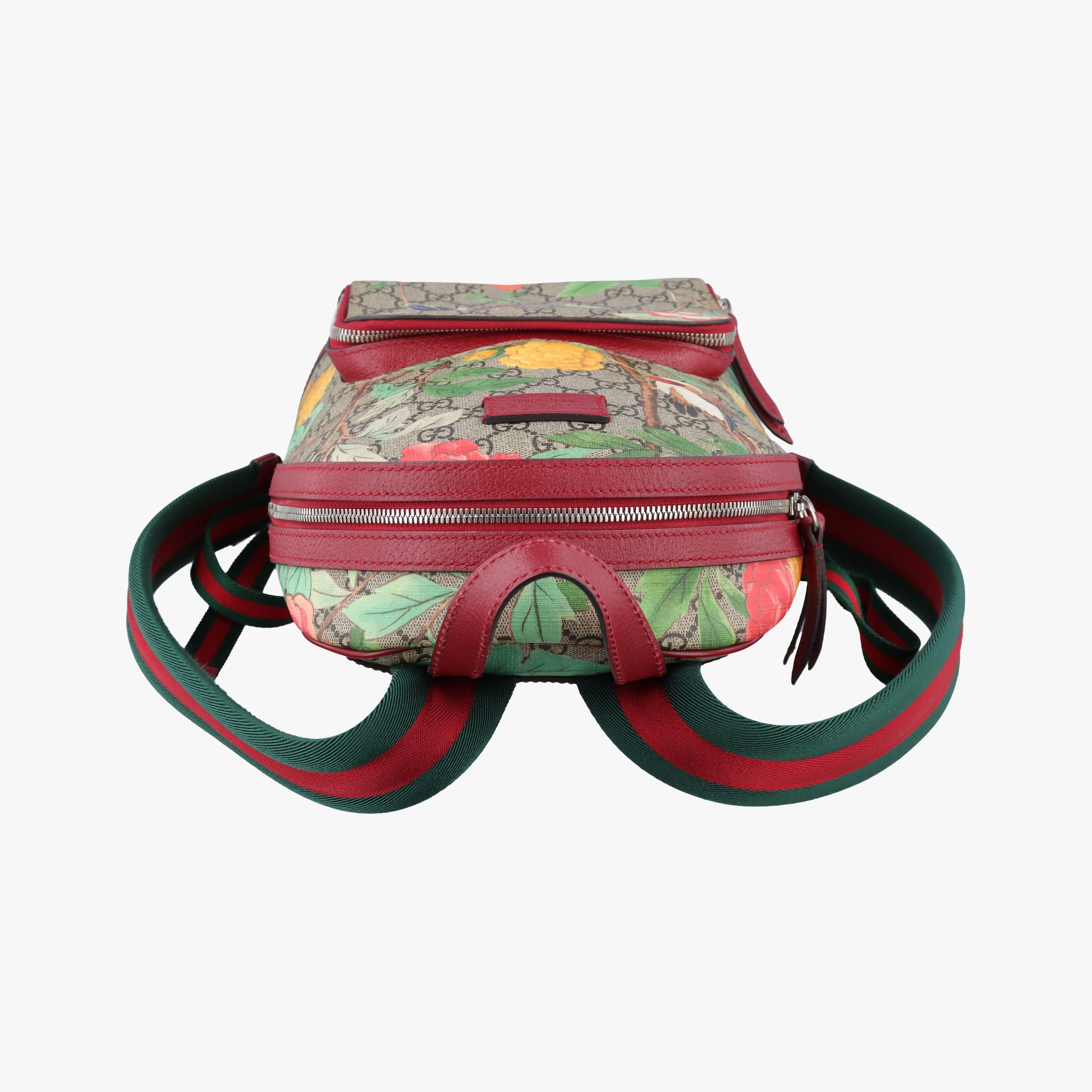Pre-owned Gucci GG Supreme Tian Beige×Red×Multicolor PVC coated canvas×Leather 427042 backpack/rucksack | stylenewstar