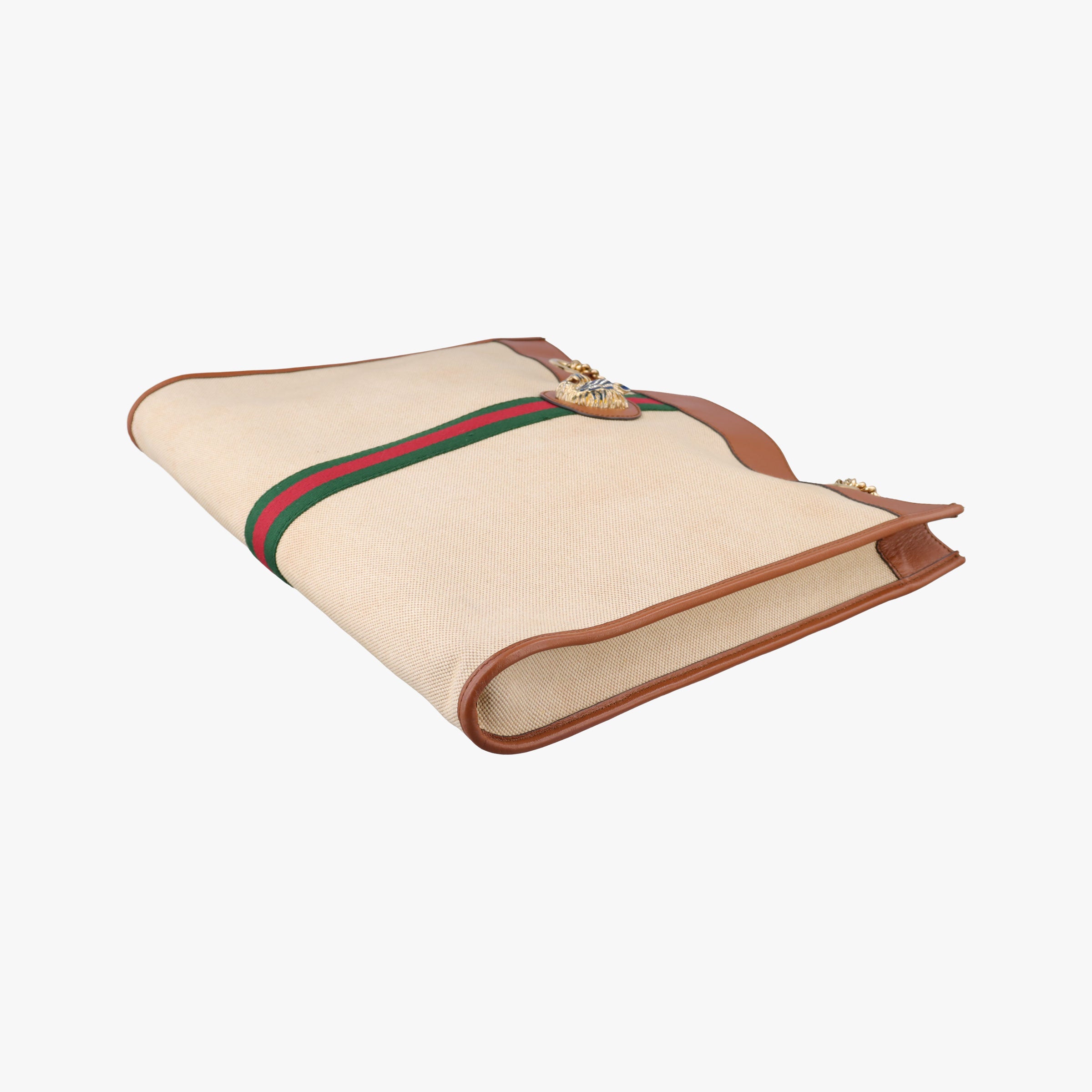 Pre-owned Gucci Rajah Beige × Brown Leather×Canvas 537219 shoulderbag | stylenewstar
