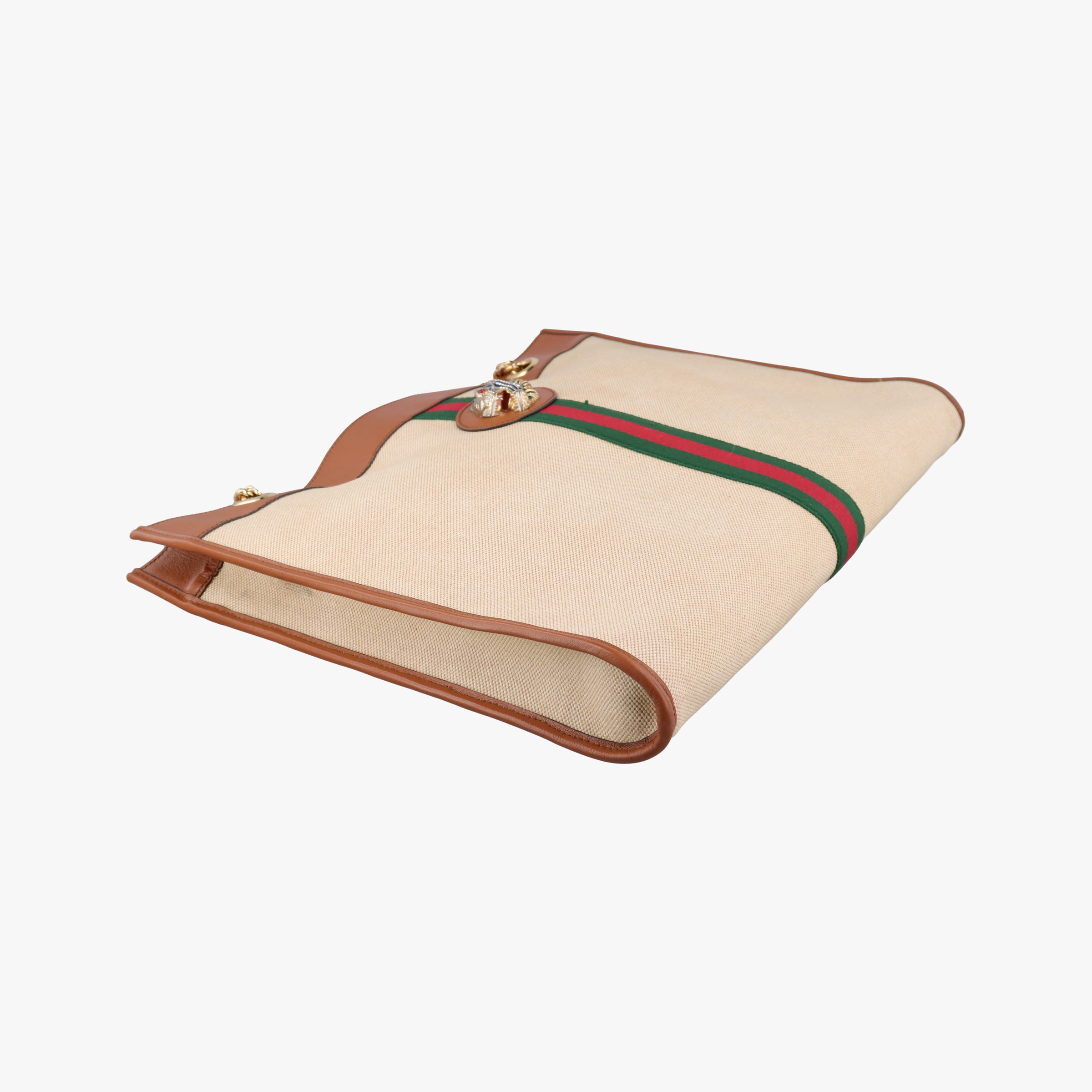Pre-owned Gucci Rajah Beige × Brown Leather×Canvas 537219 shoulderbag | stylenewstar
