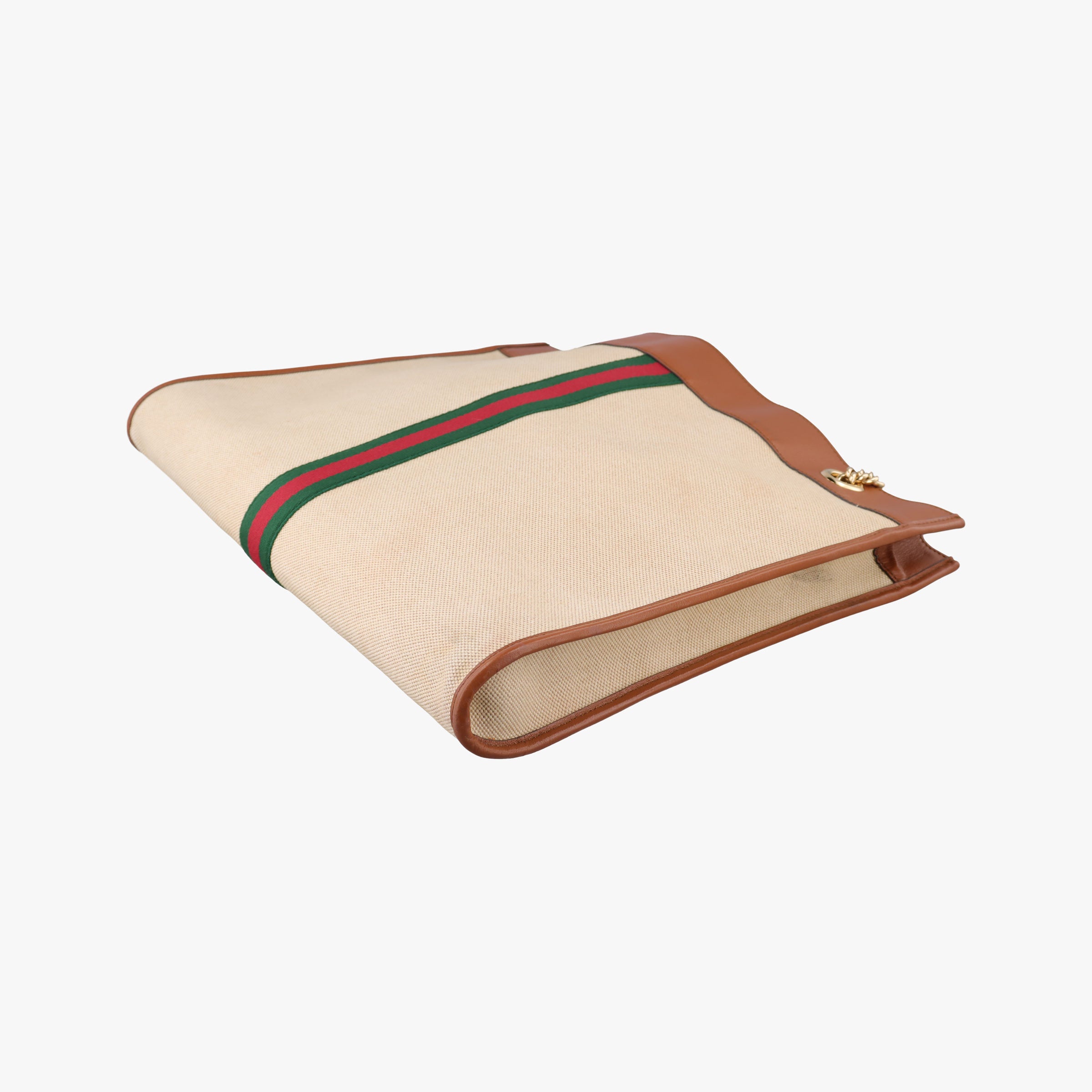 Pre-owned Gucci Rajah Beige × Brown Leather×Canvas 537219 shoulderbag | stylenewstar
