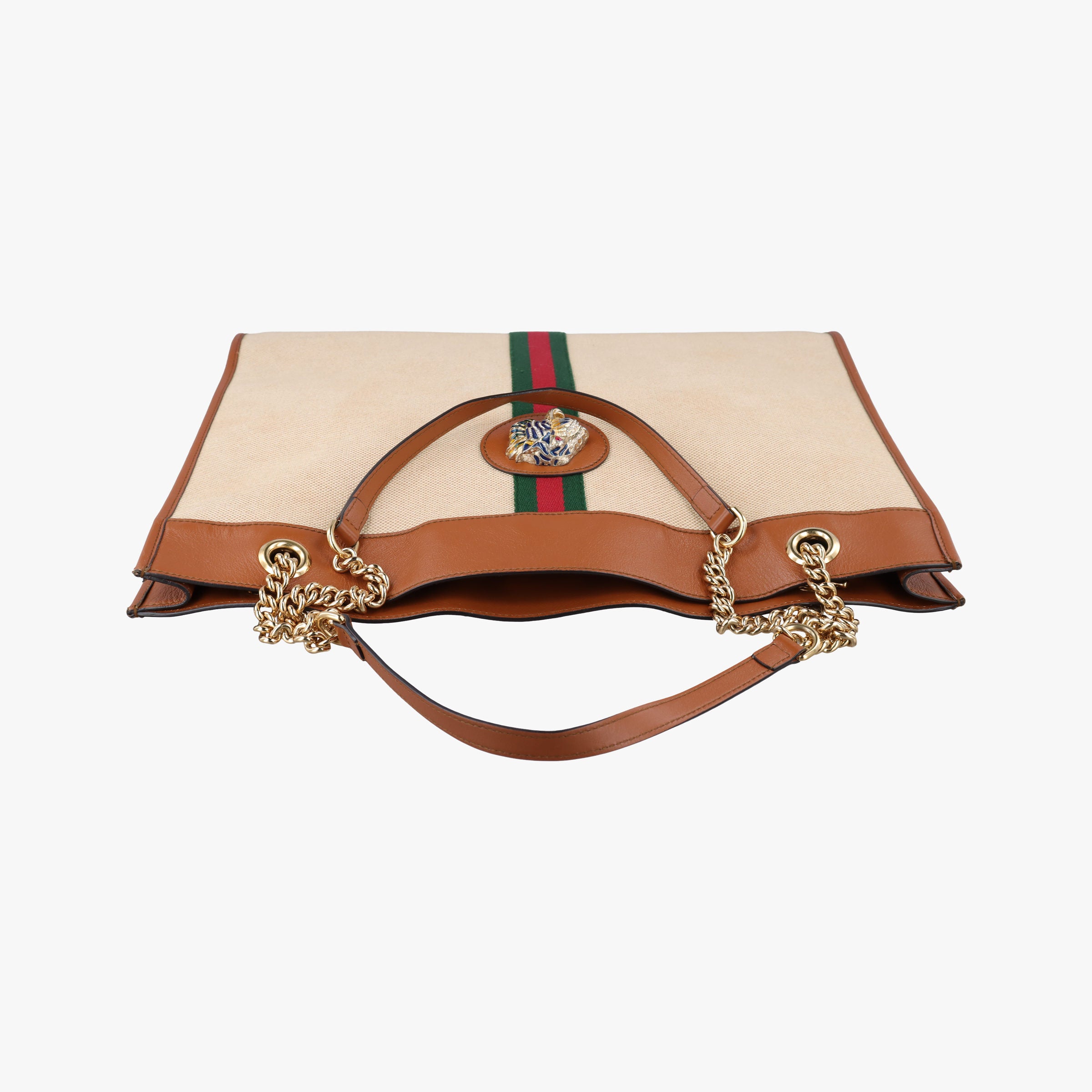 Pre-owned Gucci Rajah Beige × Brown Leather×Canvas 537219 shoulderbag | stylenewstar