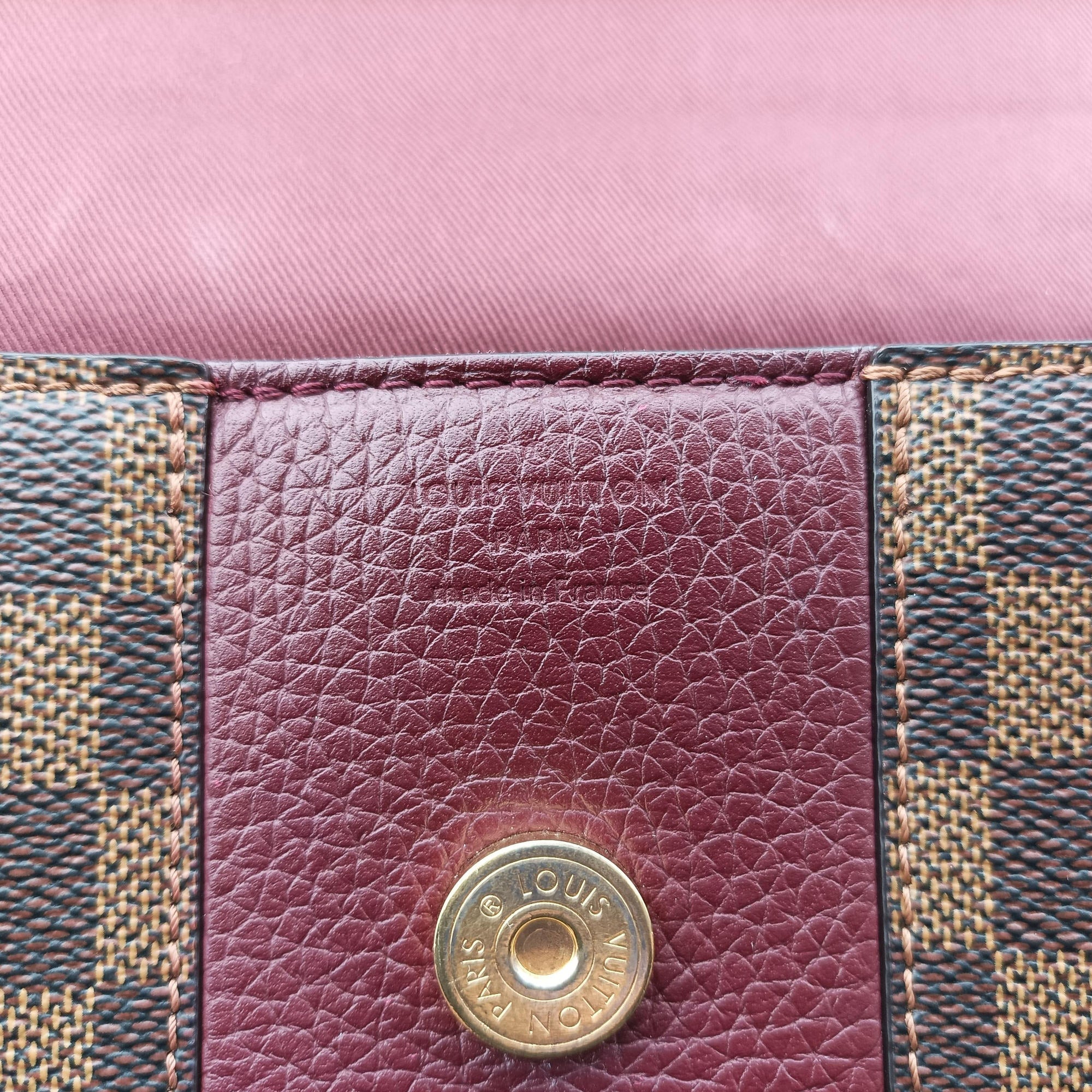 Pre-owned Louis Vuitton BOND STREET EBENE×bordeaux Damier Canvas aTaurillon leather N64416 shoulderbag | stylenewstar