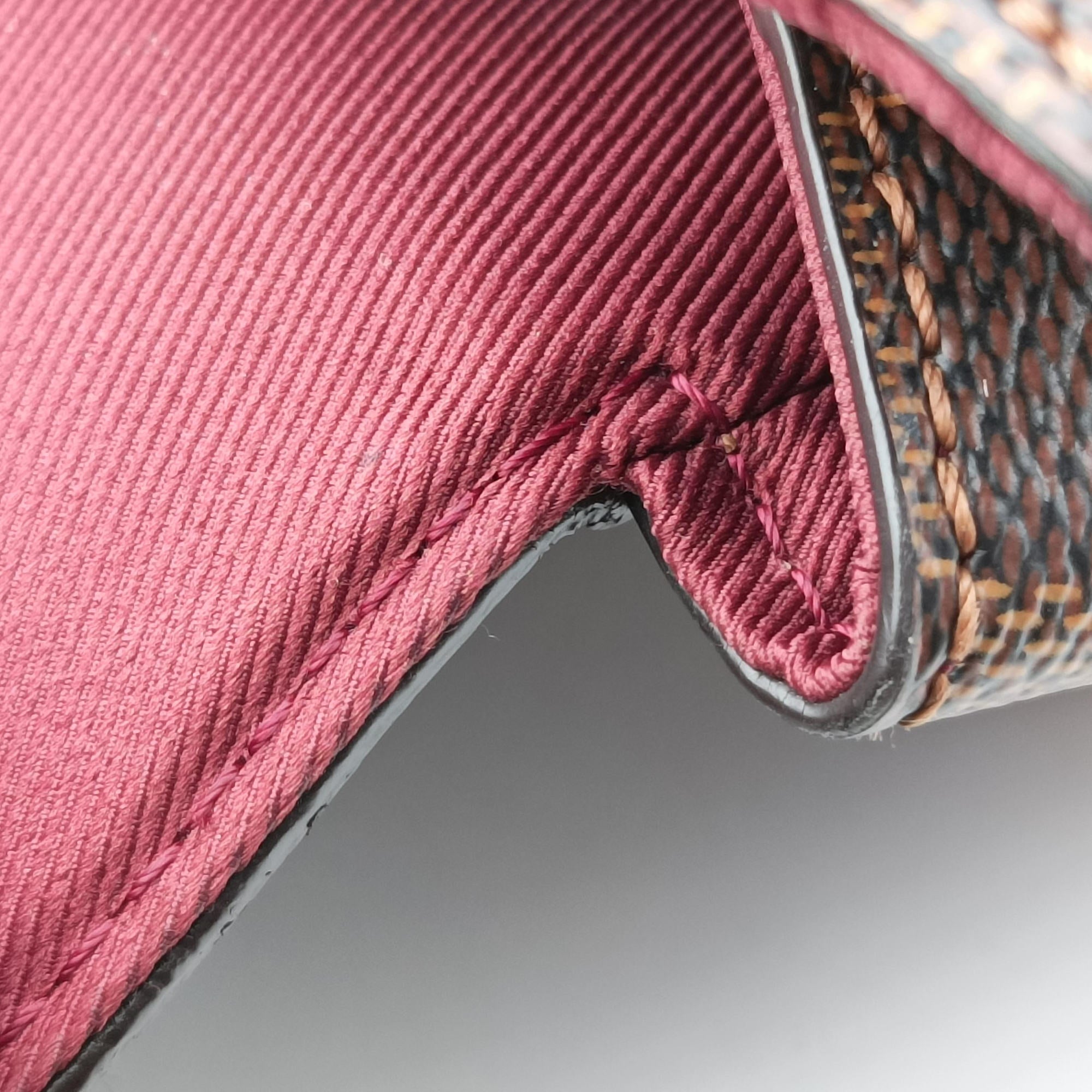 Pre-owned Louis Vuitton BOND STREET EBENE×bordeaux Damier Canvas aTaurillon leather N64416 shoulderbag | stylenewstar