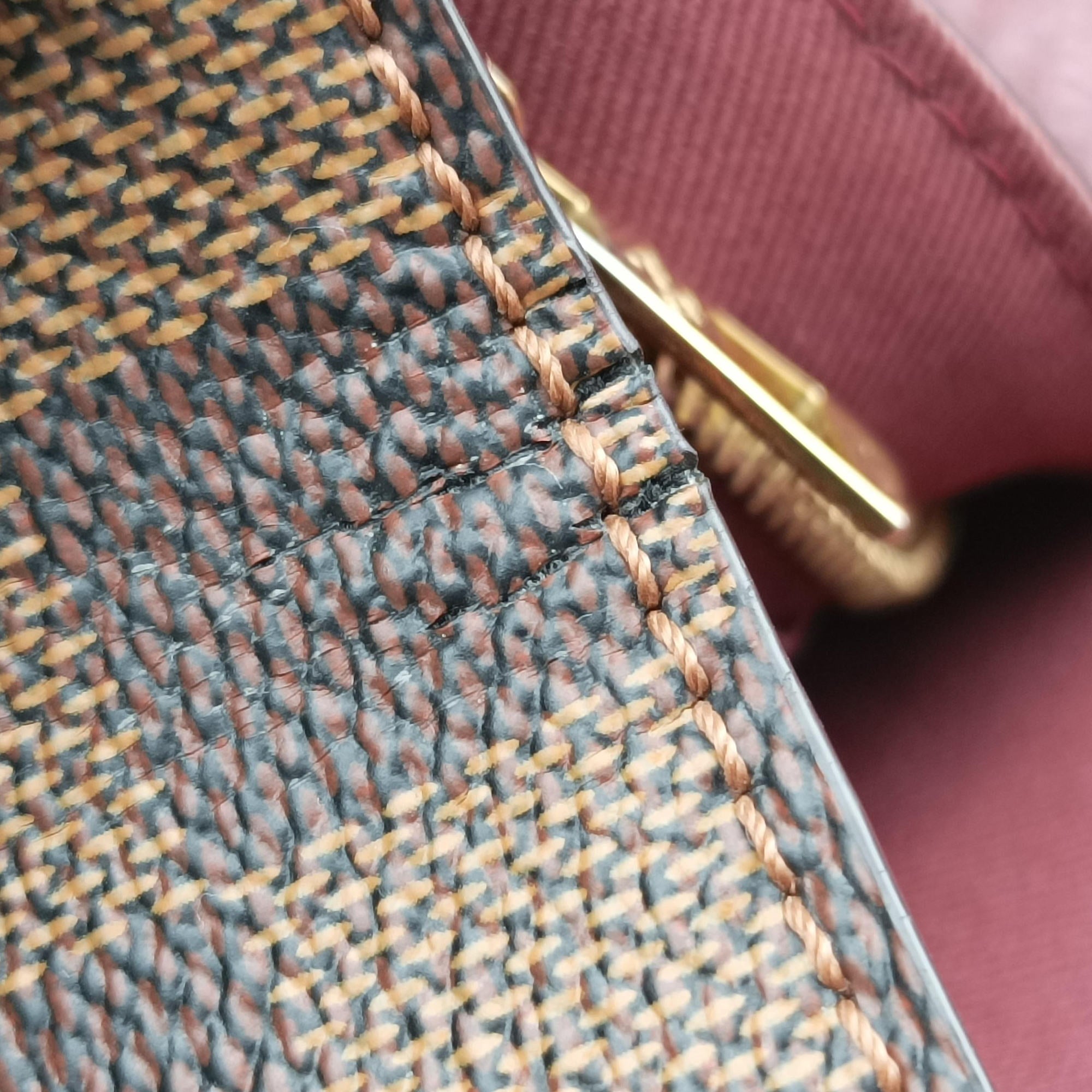 Pre-owned Louis Vuitton BOND STREET EBENE×bordeaux Damier Canvas aTaurillon leather N64416 shoulderbag | stylenewstar