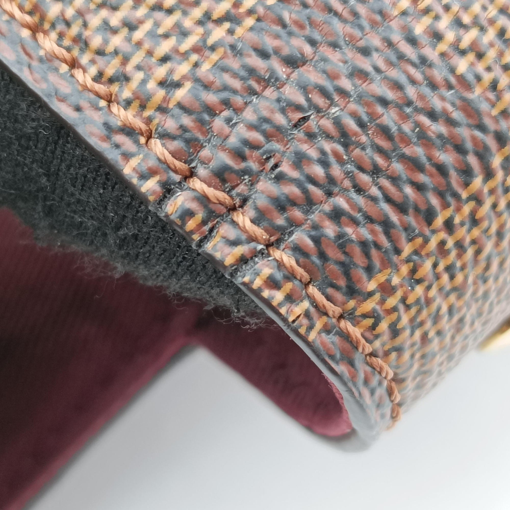 Pre-owned Louis Vuitton BOND STREET EBENE×bordeaux Damier Canvas aTaurillon leather N64416 shoulderbag | stylenewstar