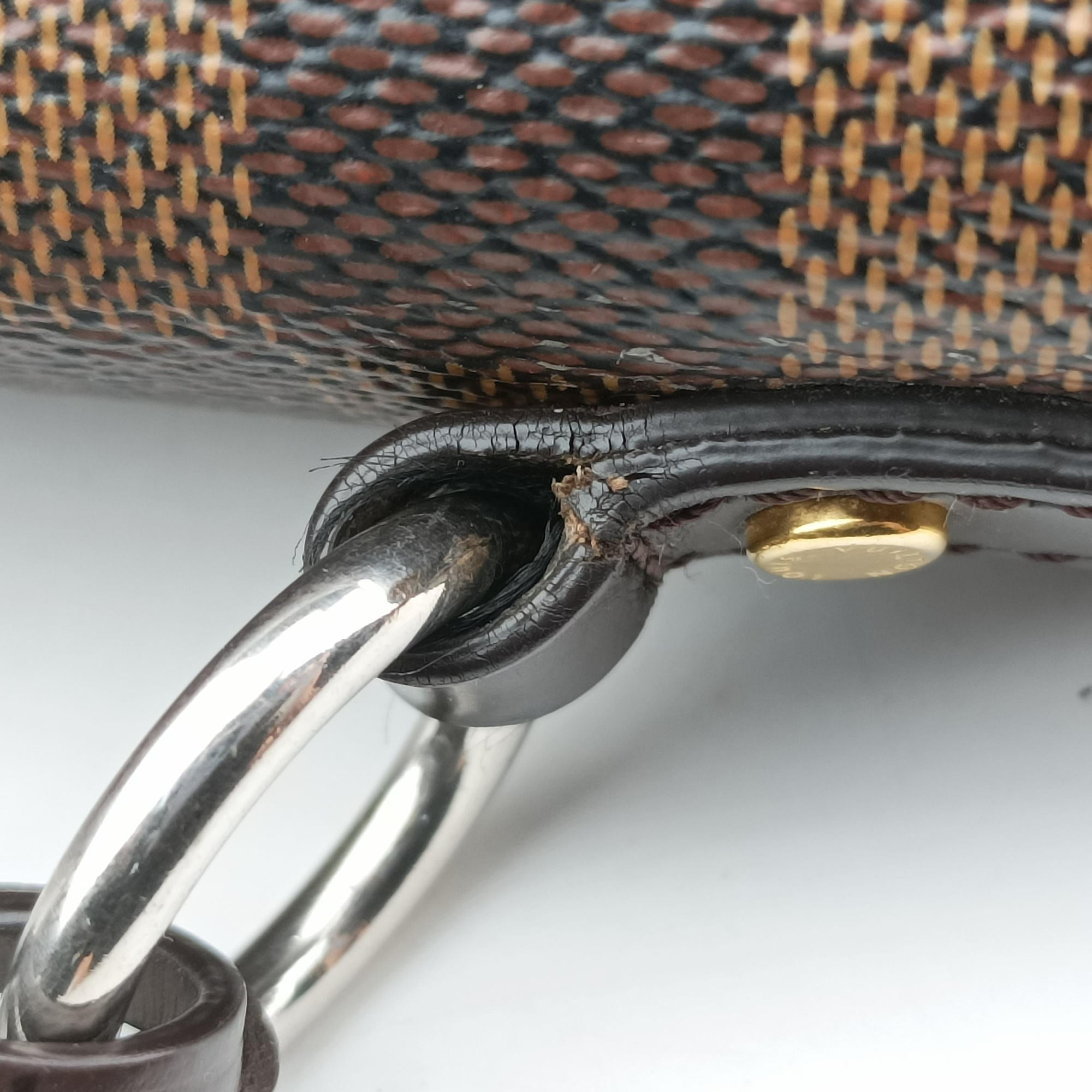 Pre-owned Louis Vuitton BOND STREET EBENE×bordeaux Damier Canvas aTaurillon leather N64416 shoulderbag | stylenewstar