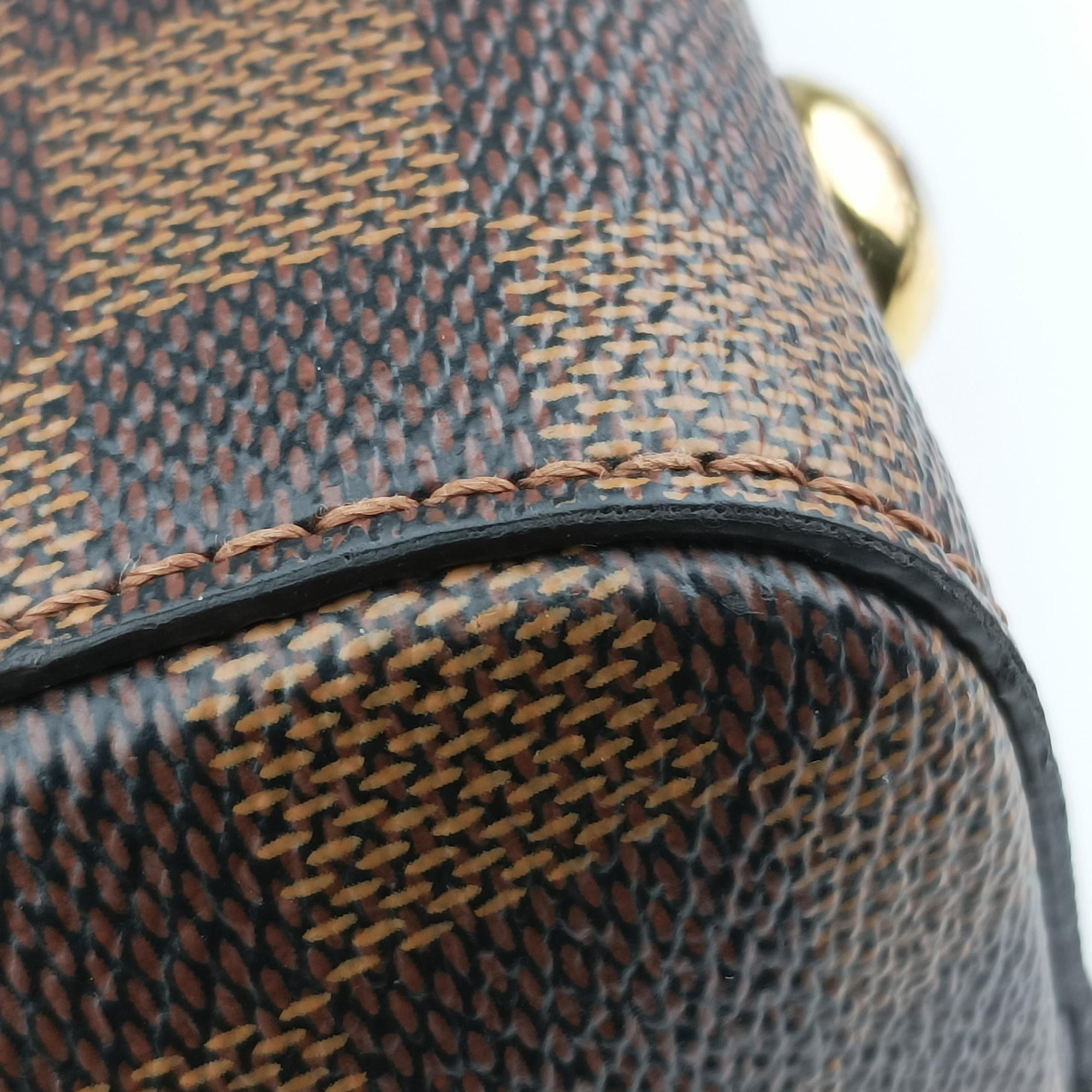 Pre-owned Louis Vuitton BOND STREET EBENE×bordeaux Damier Canvas aTaurillon leather N64416 shoulderbag | stylenewstar