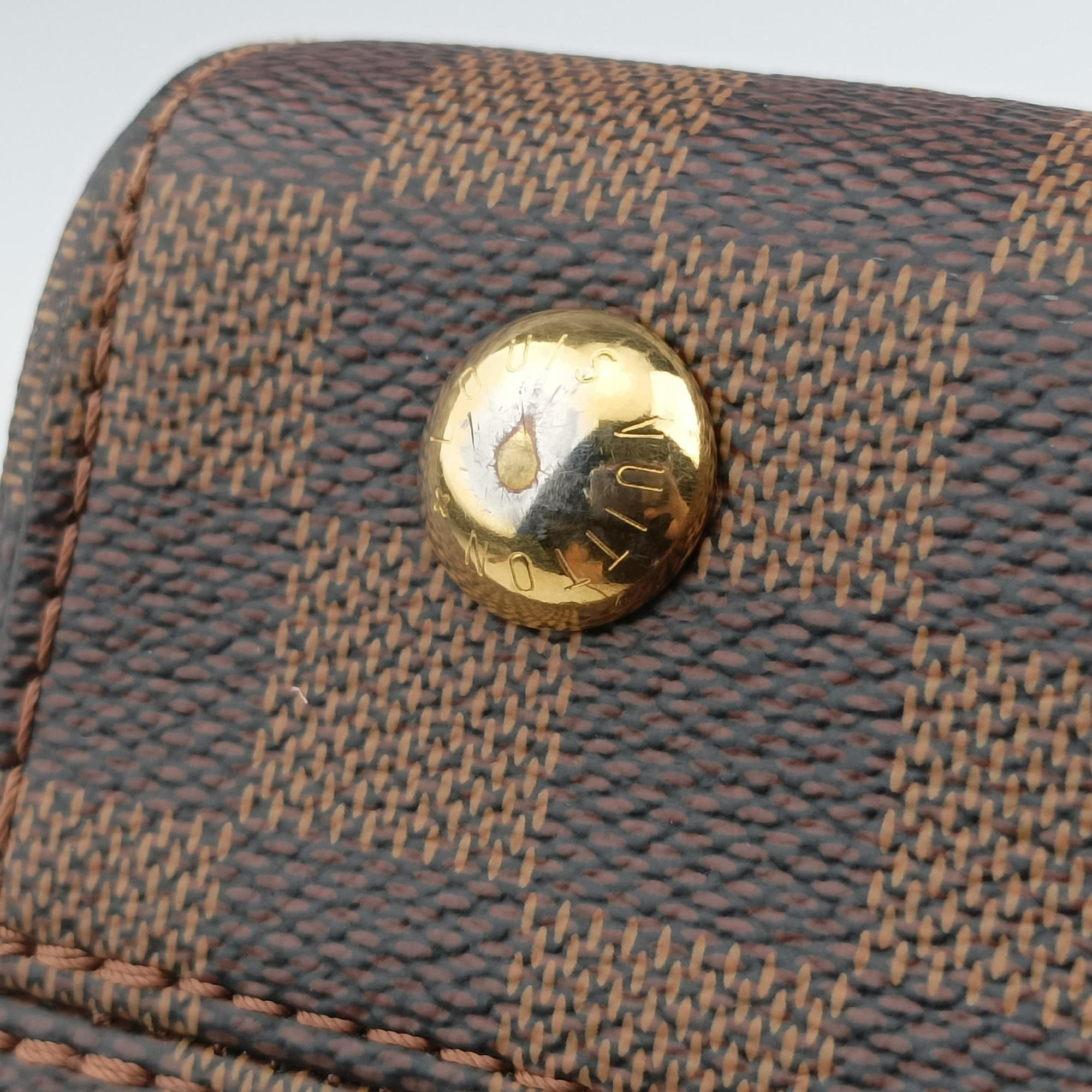 Pre-owned Louis Vuitton BOND STREET EBENE×bordeaux Damier Canvas aTaurillon leather N64416 shoulderbag | stylenewstar