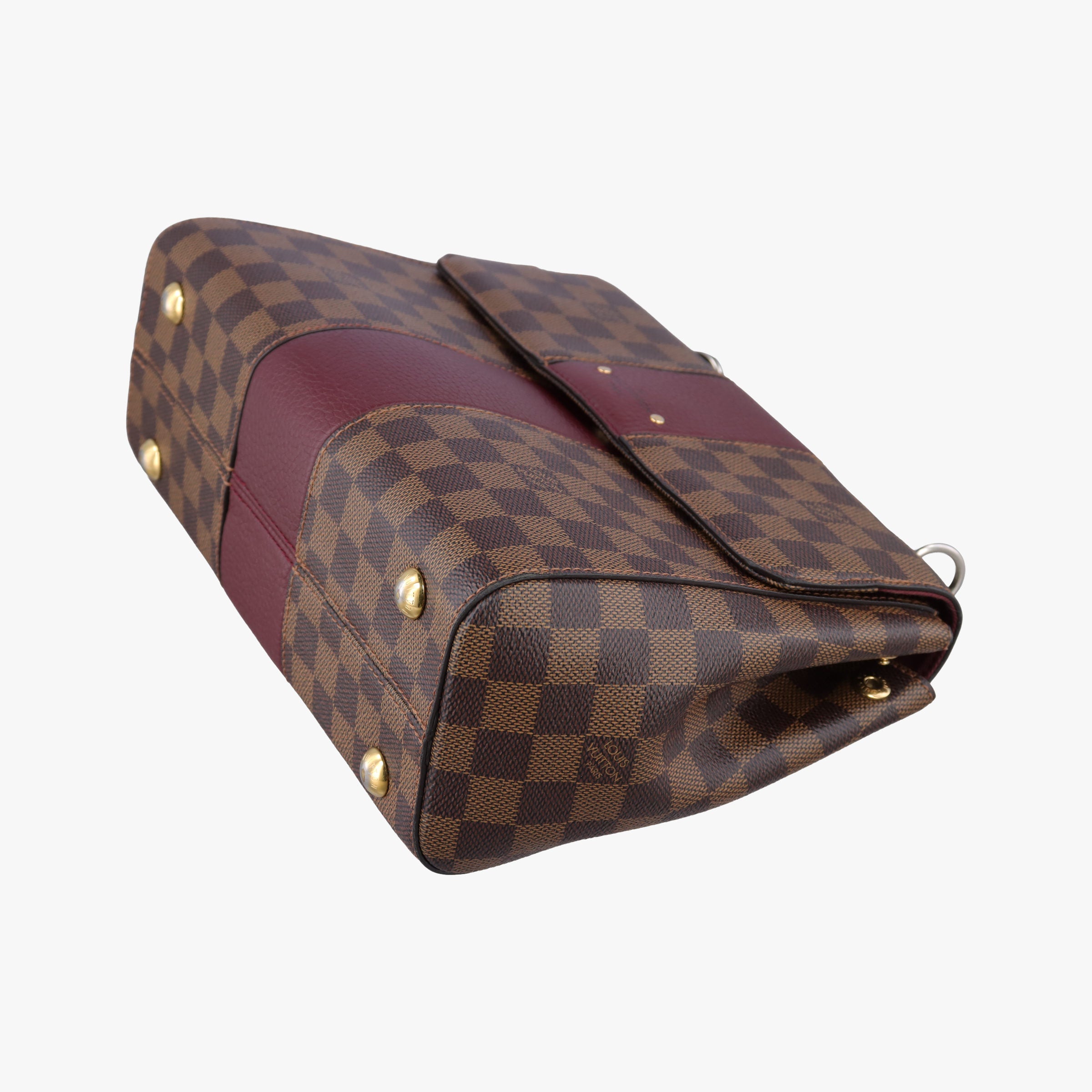 Pre-owned Louis Vuitton BOND STREET EBENE×bordeaux Damier Canvas aTaurillon leather N64416 shoulderbag | stylenewstar