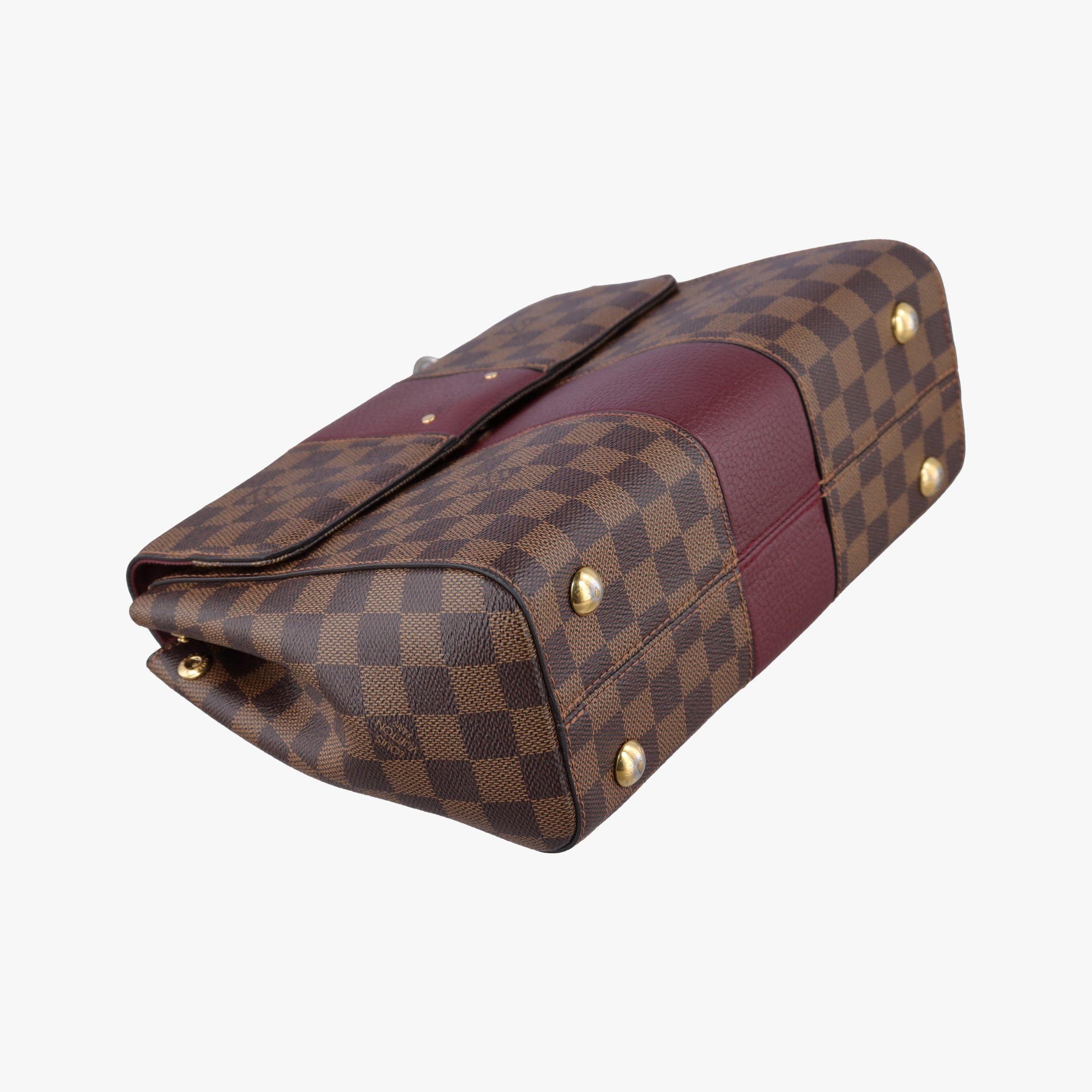 Pre-owned Louis Vuitton BOND STREET EBENE×bordeaux Damier Canvas aTaurillon leather N64416 shoulderbag | stylenewstar