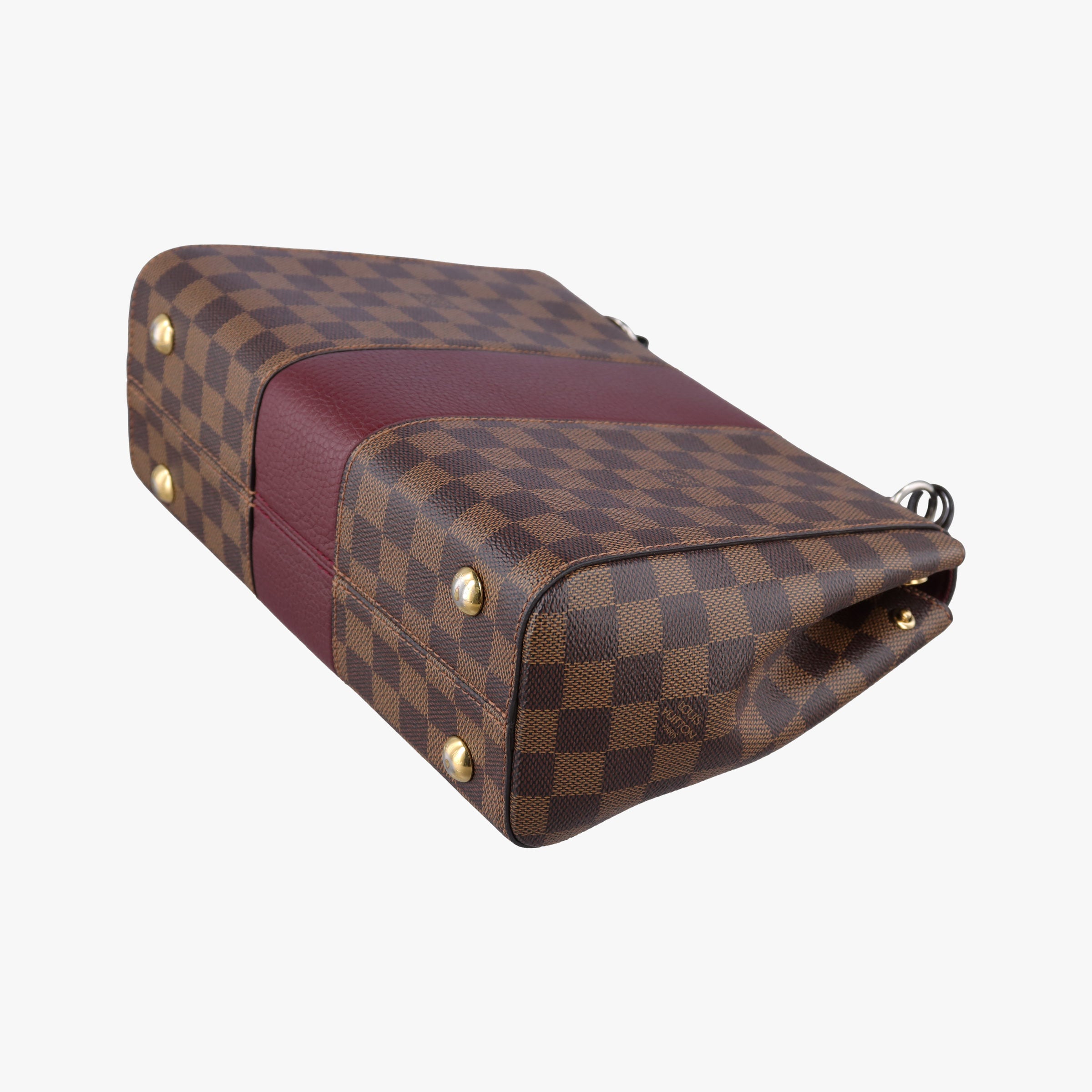 Pre-owned Louis Vuitton BOND STREET EBENE×bordeaux Damier Canvas aTaurillon leather N64416 shoulderbag | stylenewstar