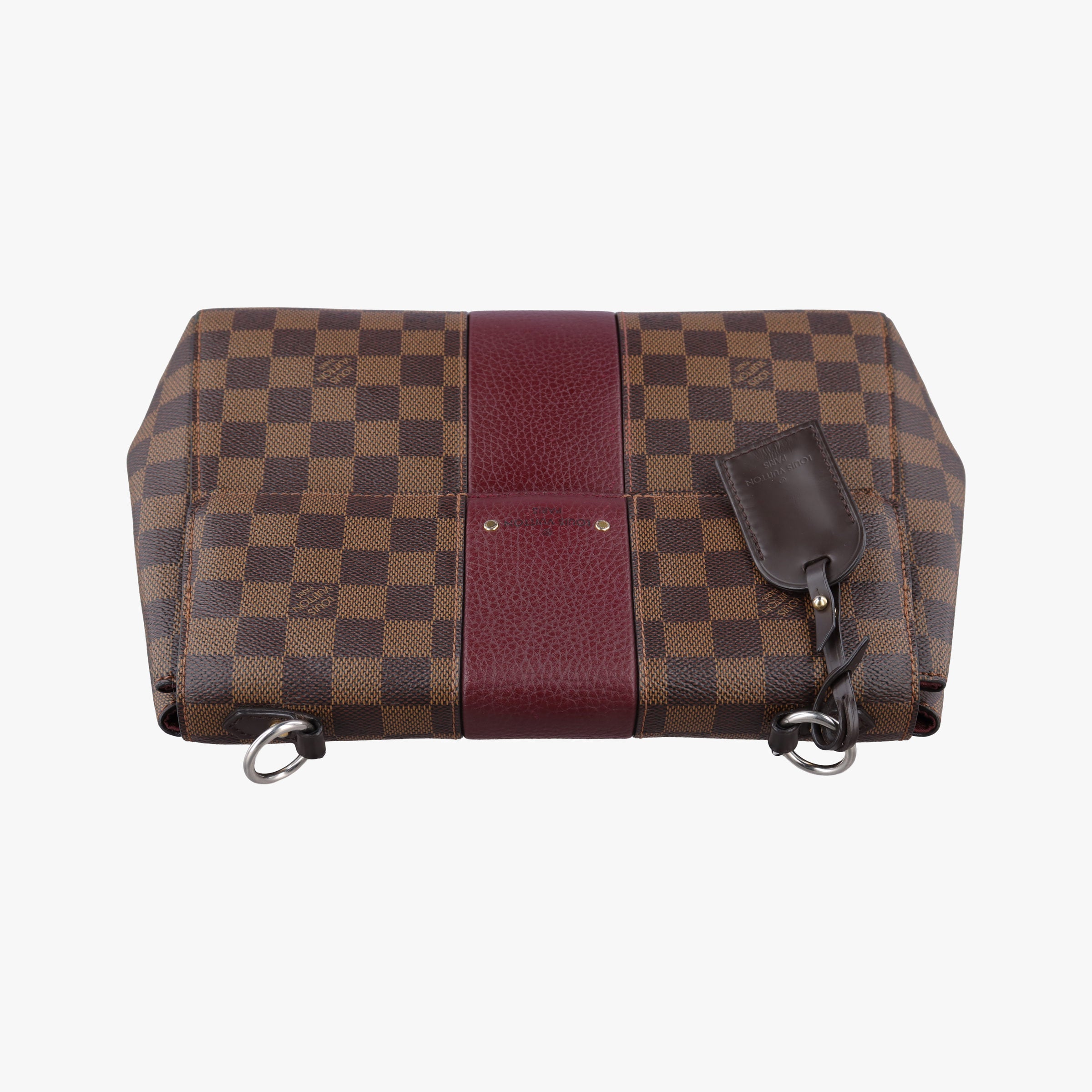 Pre-owned Louis Vuitton BOND STREET EBENE×bordeaux Damier Canvas aTaurillon leather N64416 shoulderbag | stylenewstar