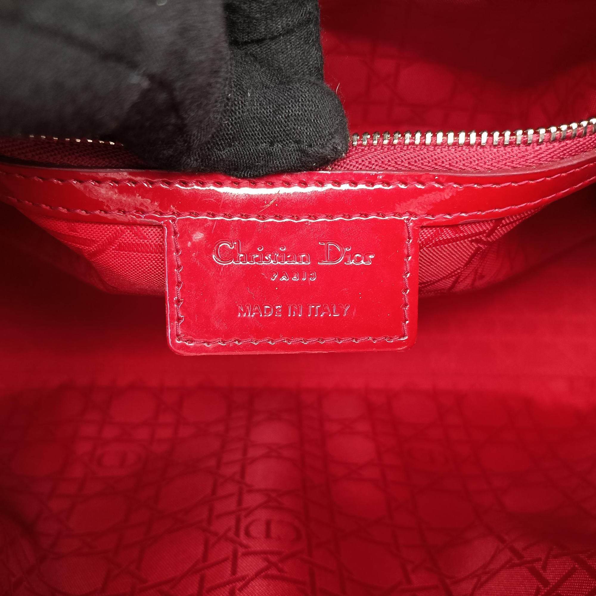 Pre-owned Christian Dior Lady Dior Red Patent  handbag | stylenewstar