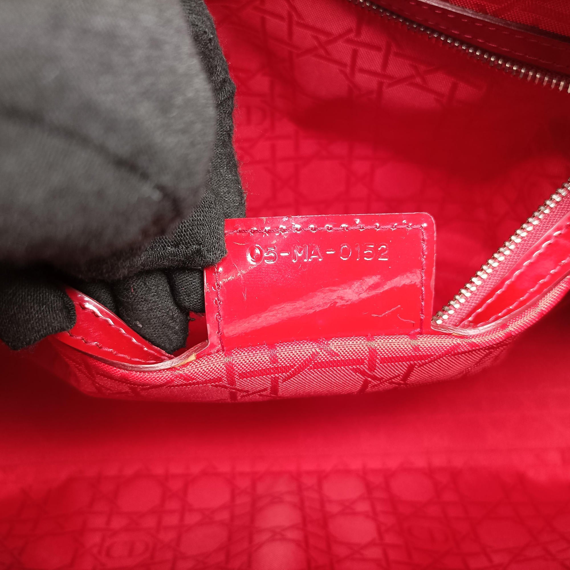 Pre-owned Christian Dior Lady Dior Red Patent  handbag | stylenewstar