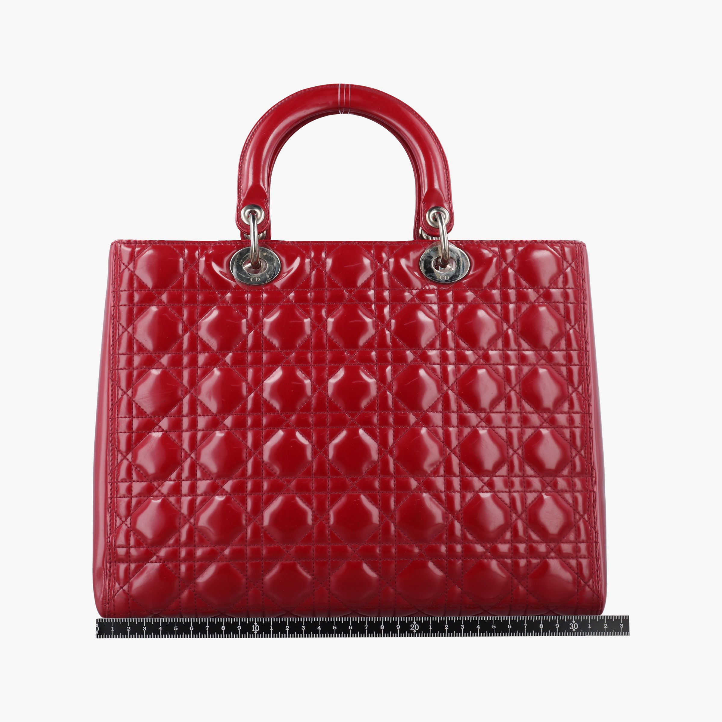 Pre-owned Christian Dior Lady Dior Red Patent  handbag | stylenewstar