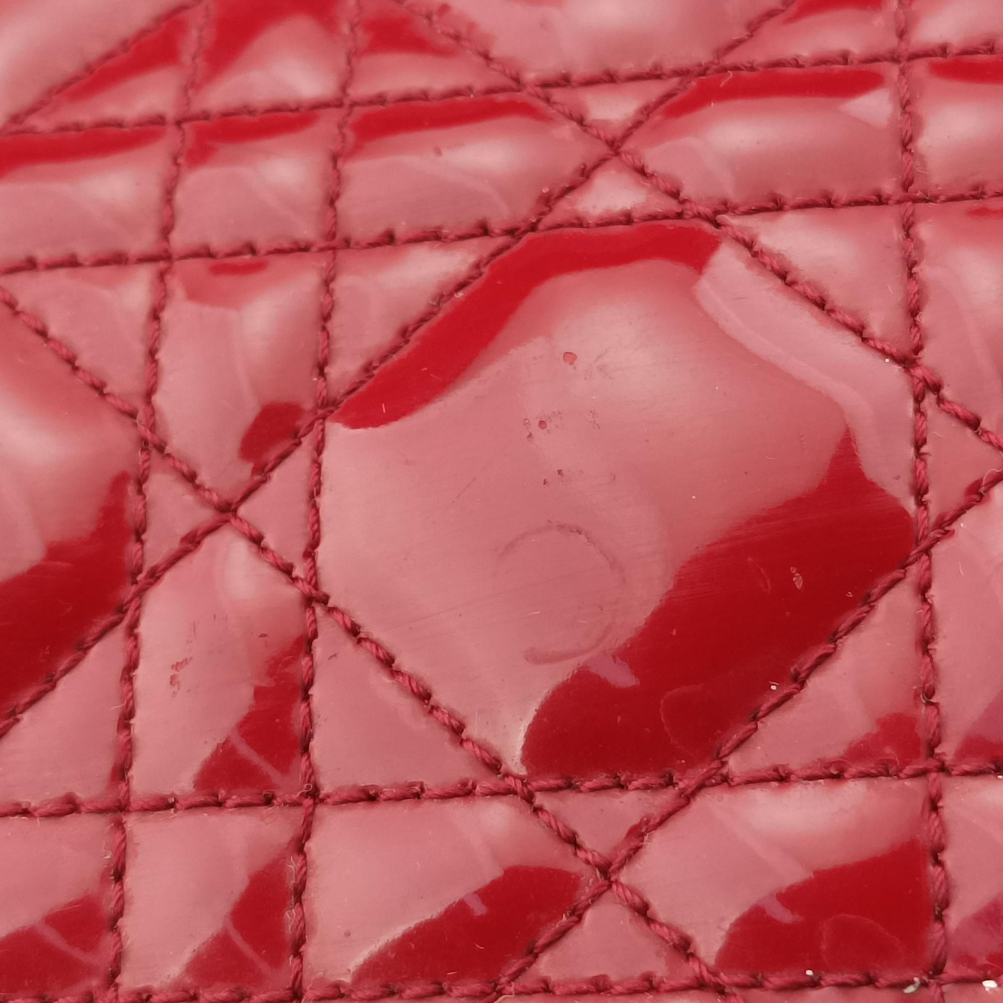 Pre-owned Christian Dior Lady Dior Red Patent  handbag | stylenewstar