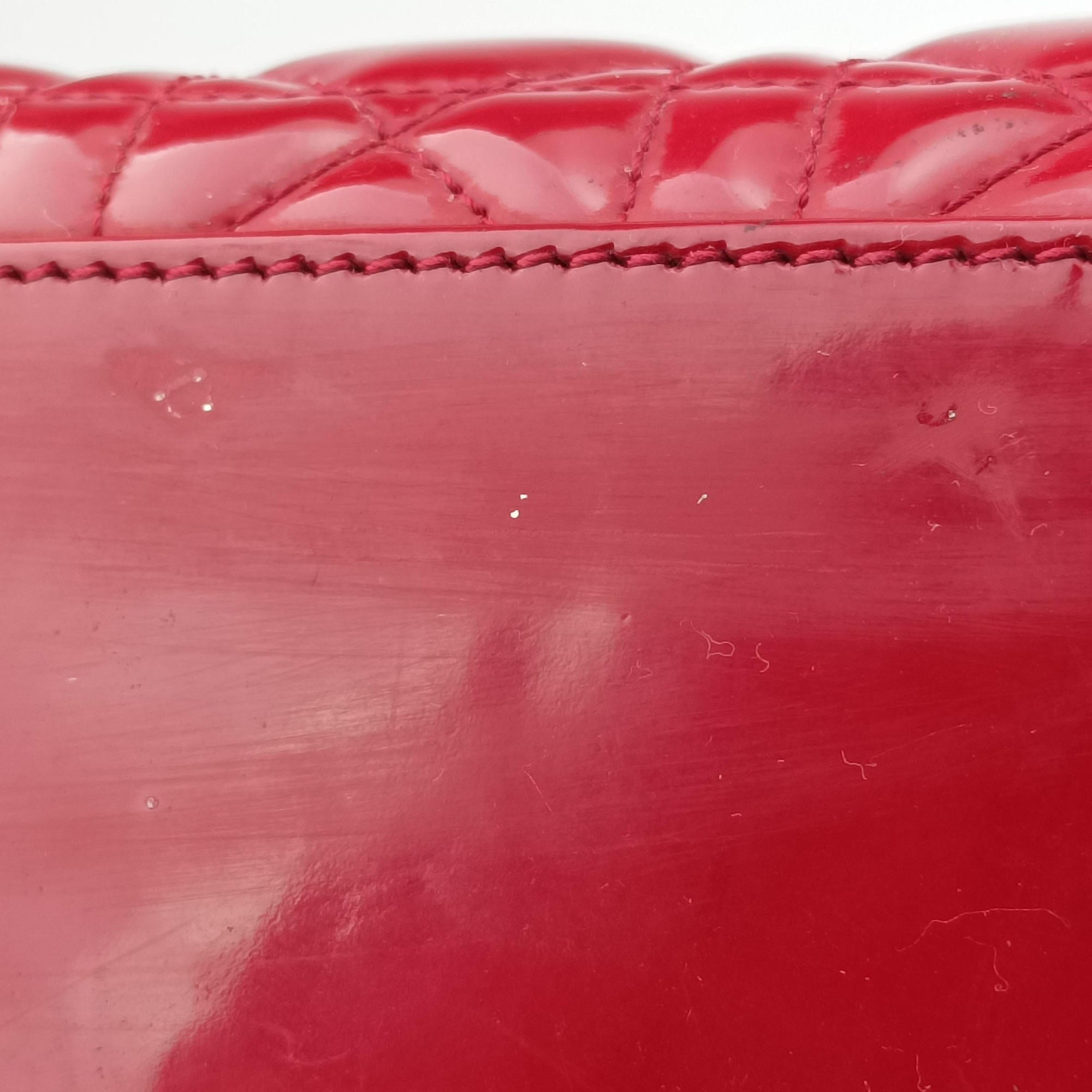 Pre-owned Christian Dior Lady Dior Red Patent  handbag | stylenewstar