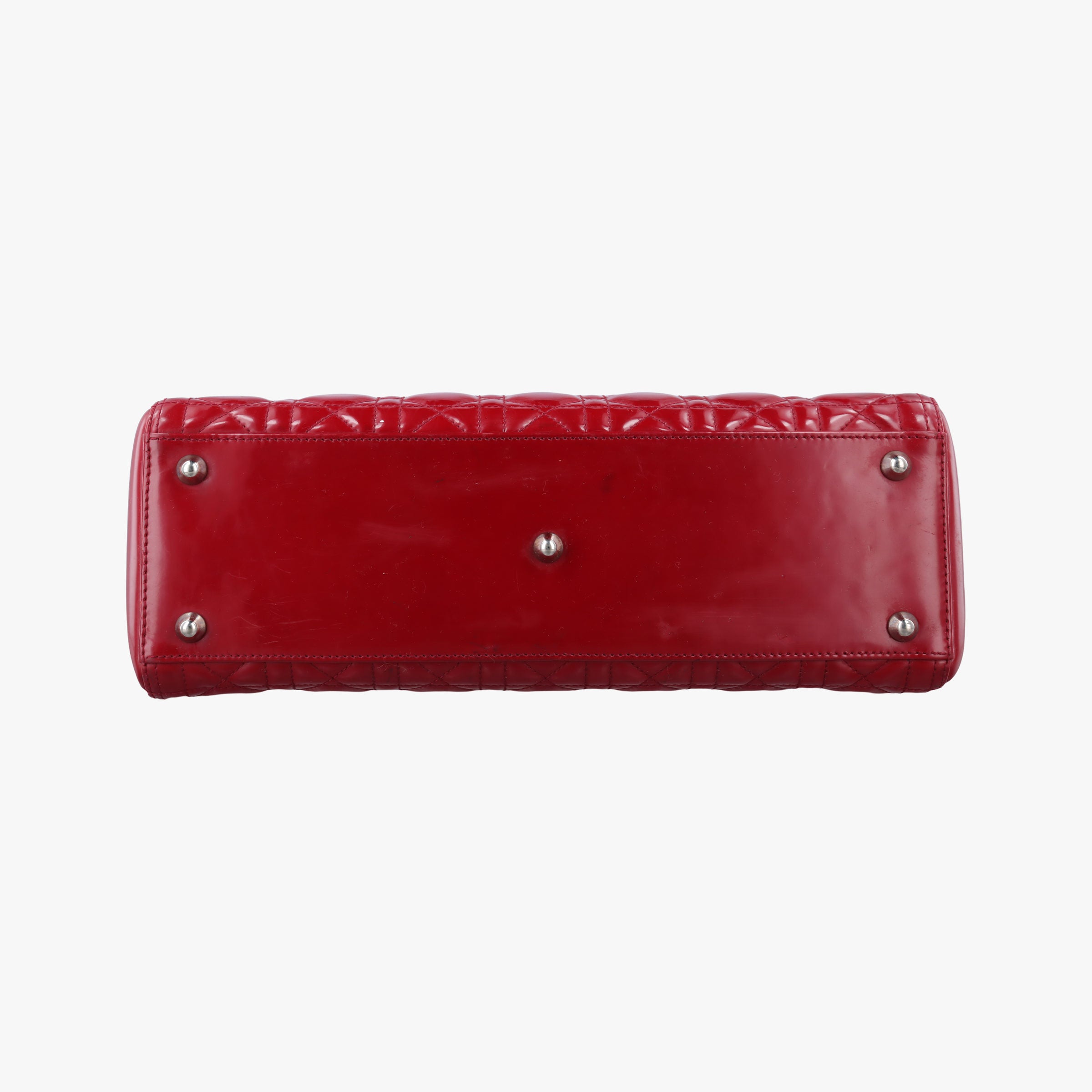 Pre-owned Christian Dior Lady Dior Red Patent  handbag | stylenewstar
