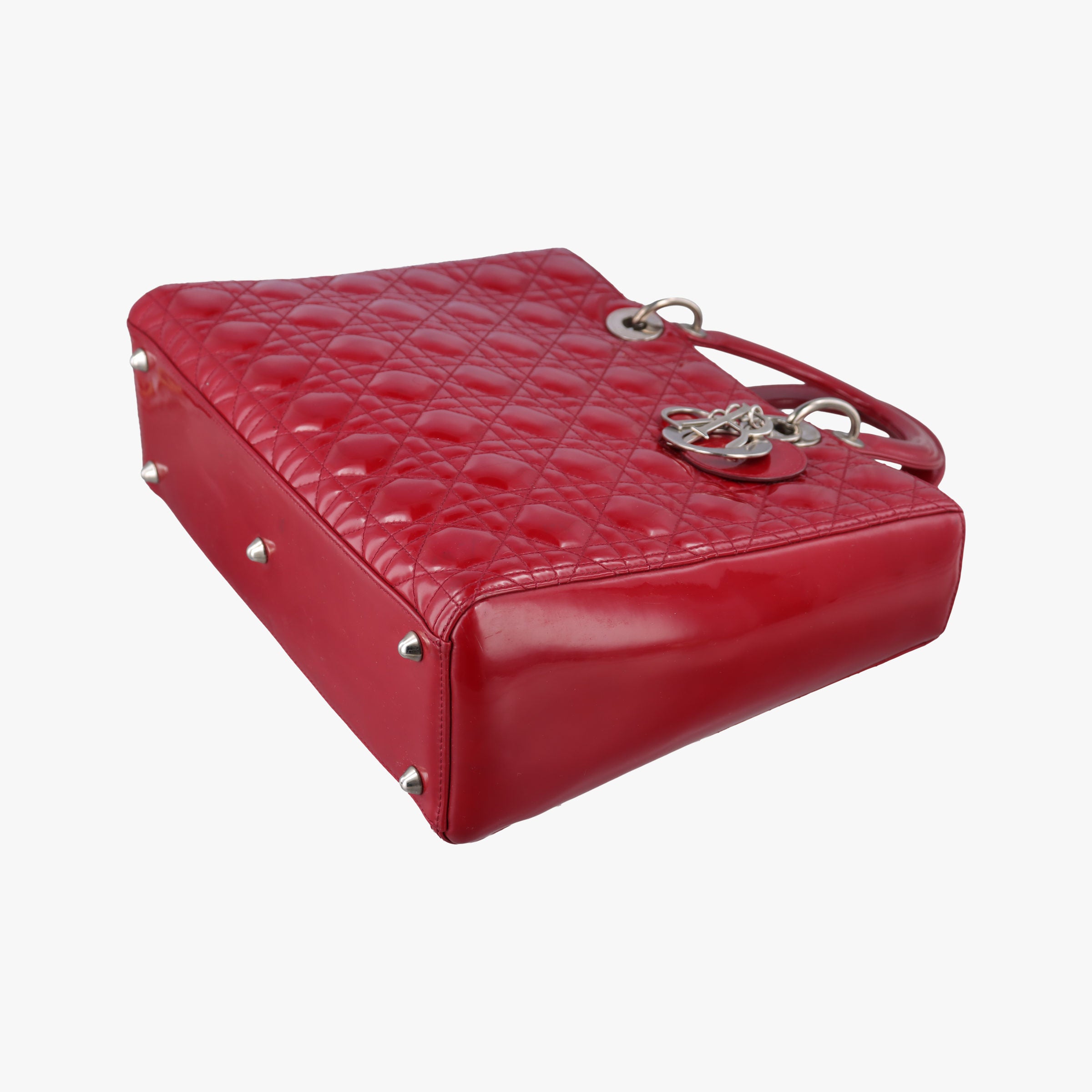 Pre-owned Christian Dior Lady Dior Red Patent  handbag | stylenewstar