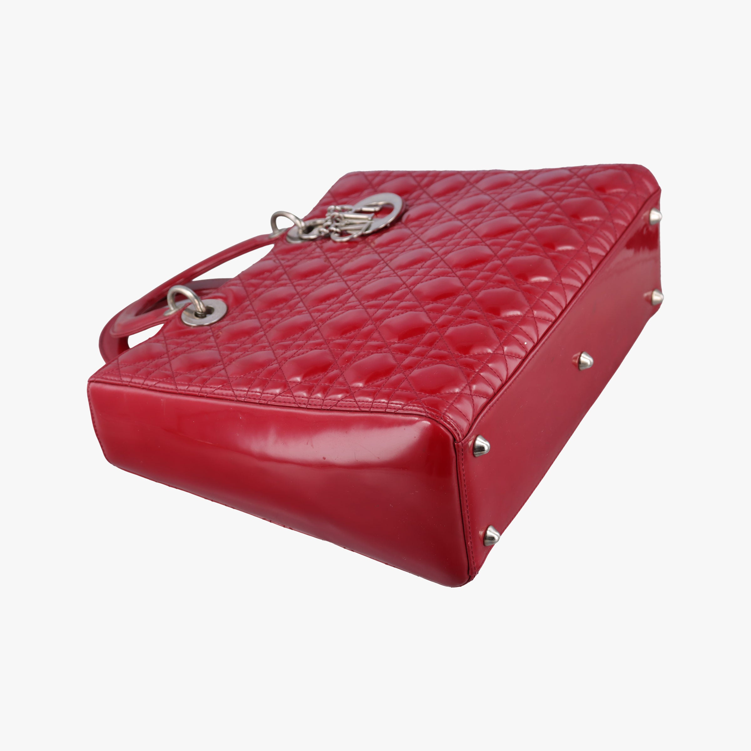 Pre-owned Christian Dior Lady Dior Red Patent  handbag | stylenewstar
