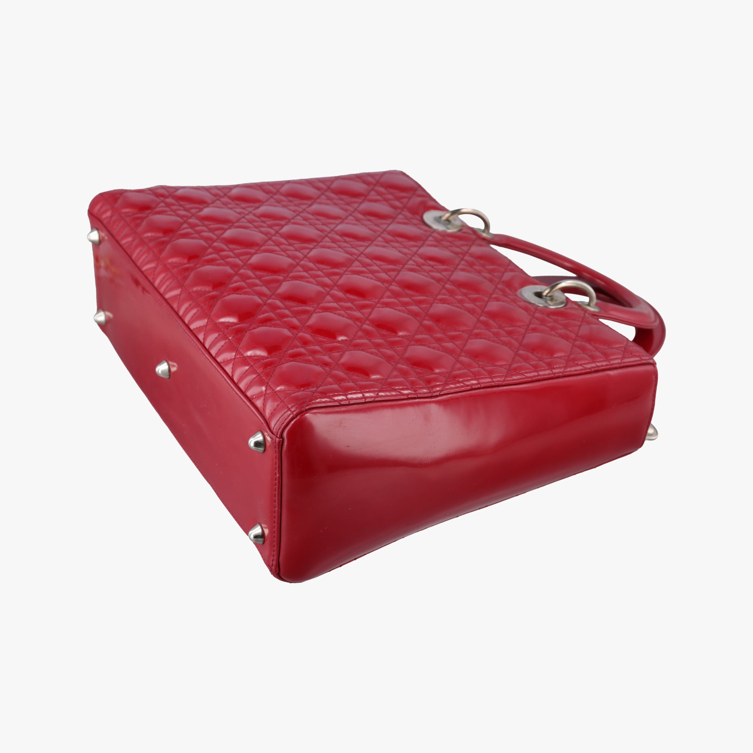 Pre-owned Christian Dior Lady Dior Red Patent  handbag | stylenewstar