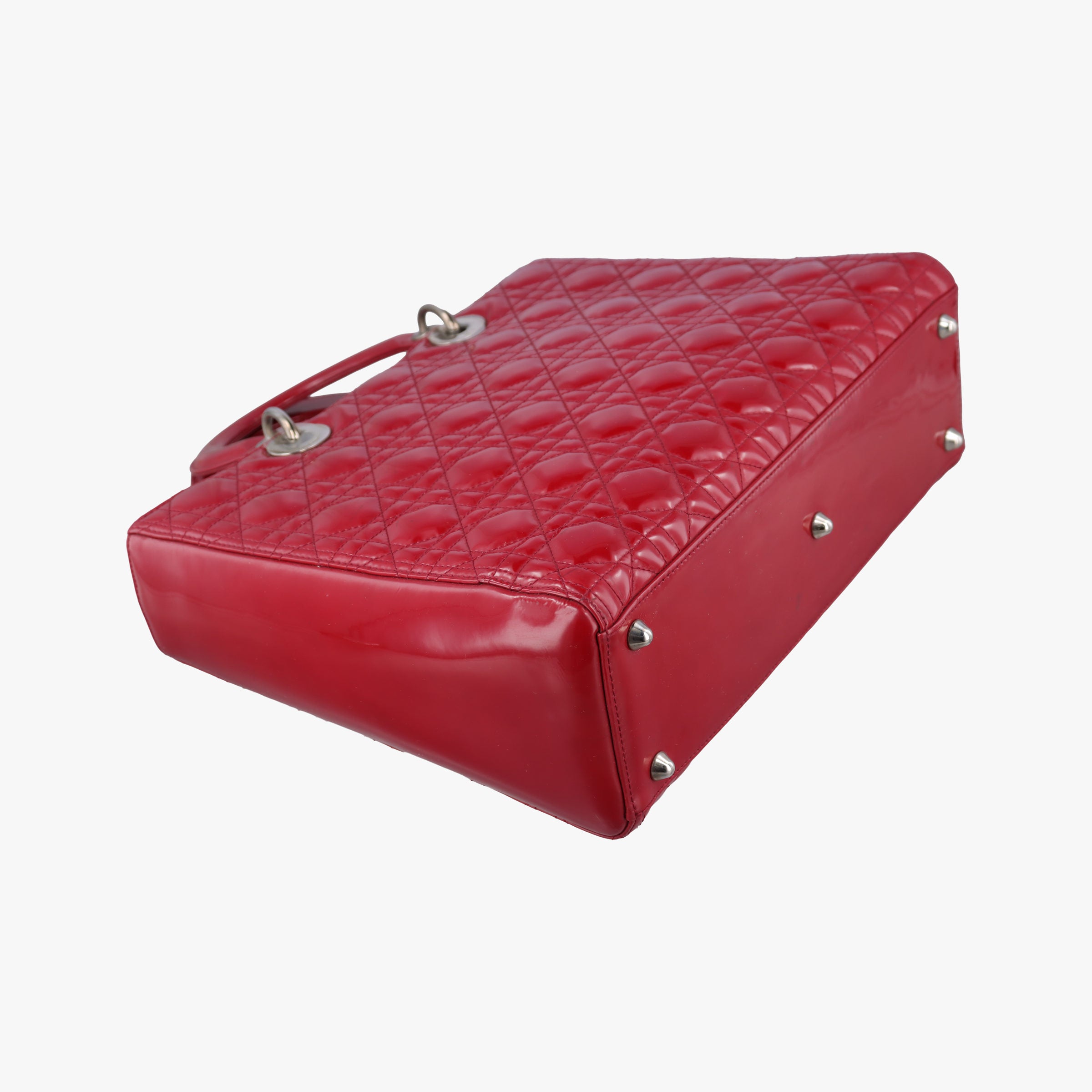 Pre-owned Christian Dior Lady Dior Red Patent  handbag | stylenewstar
