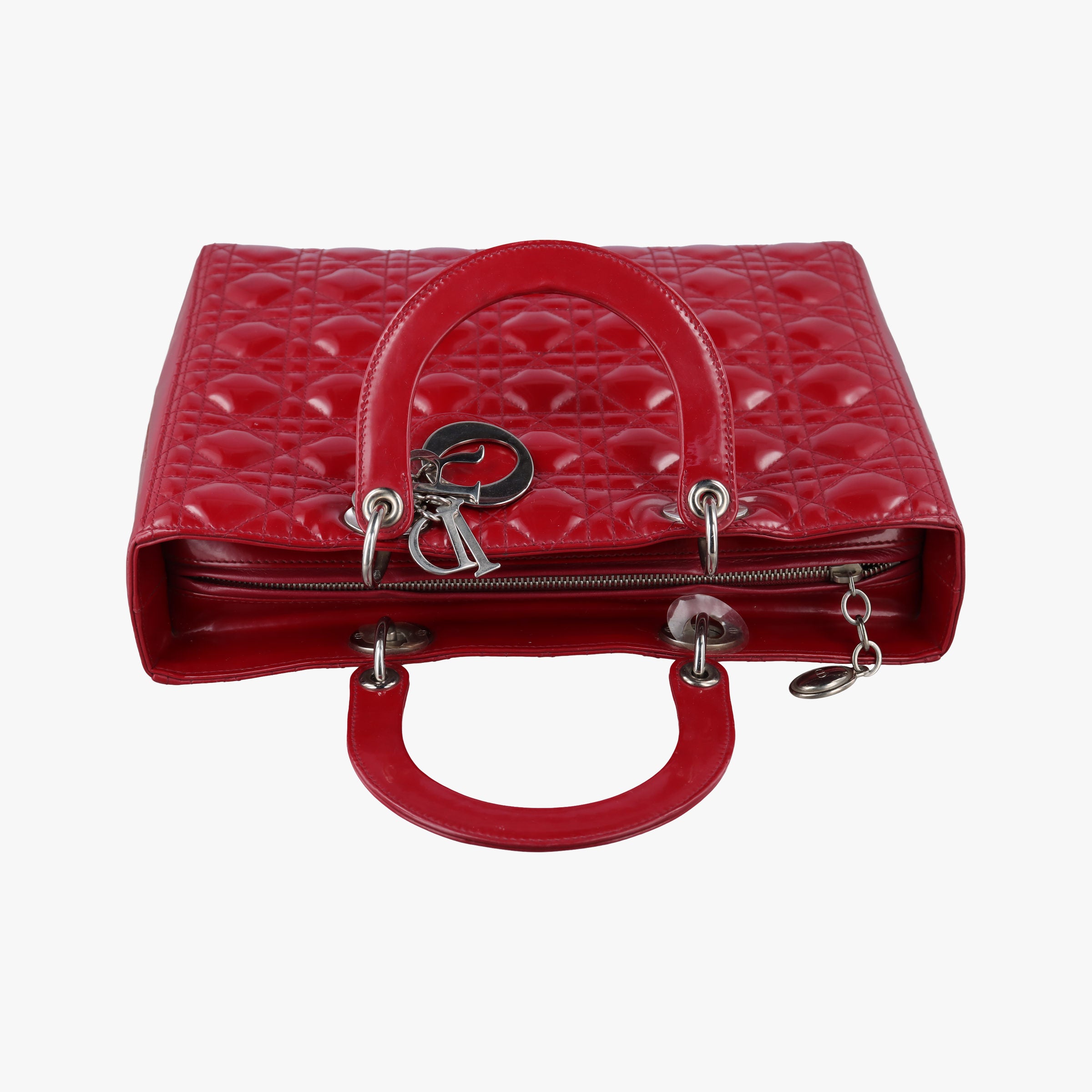 Pre-owned Christian Dior Lady Dior Red Patent  handbag | stylenewstar