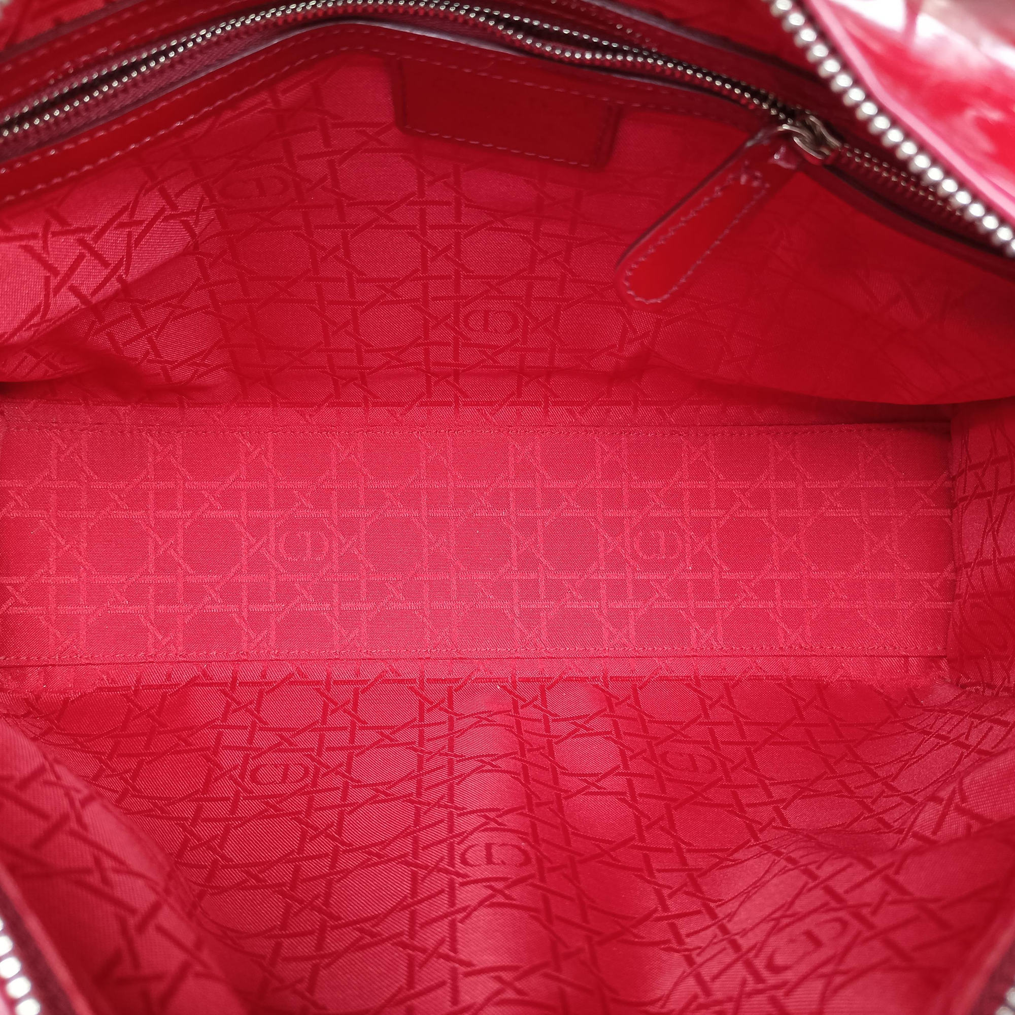 Pre-owned Christian Dior Lady Dior Red Patent  handbag | stylenewstar
